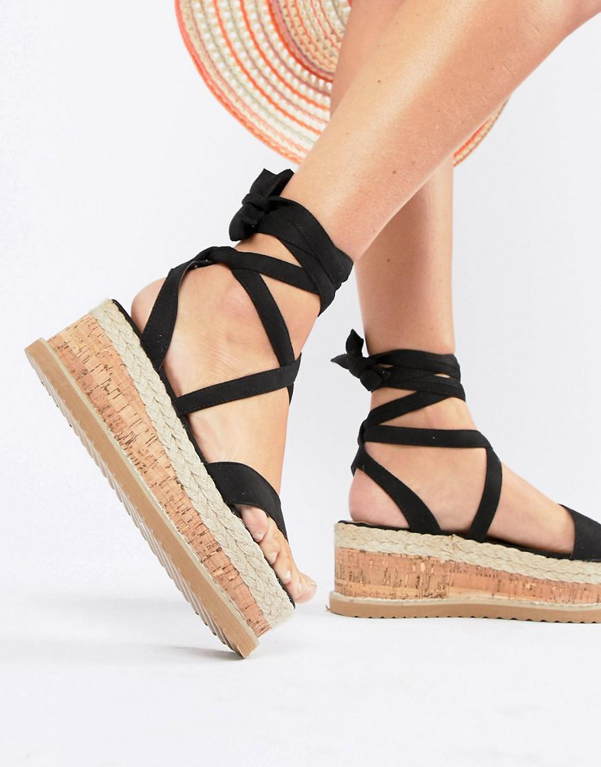 espadrille tie up sandals