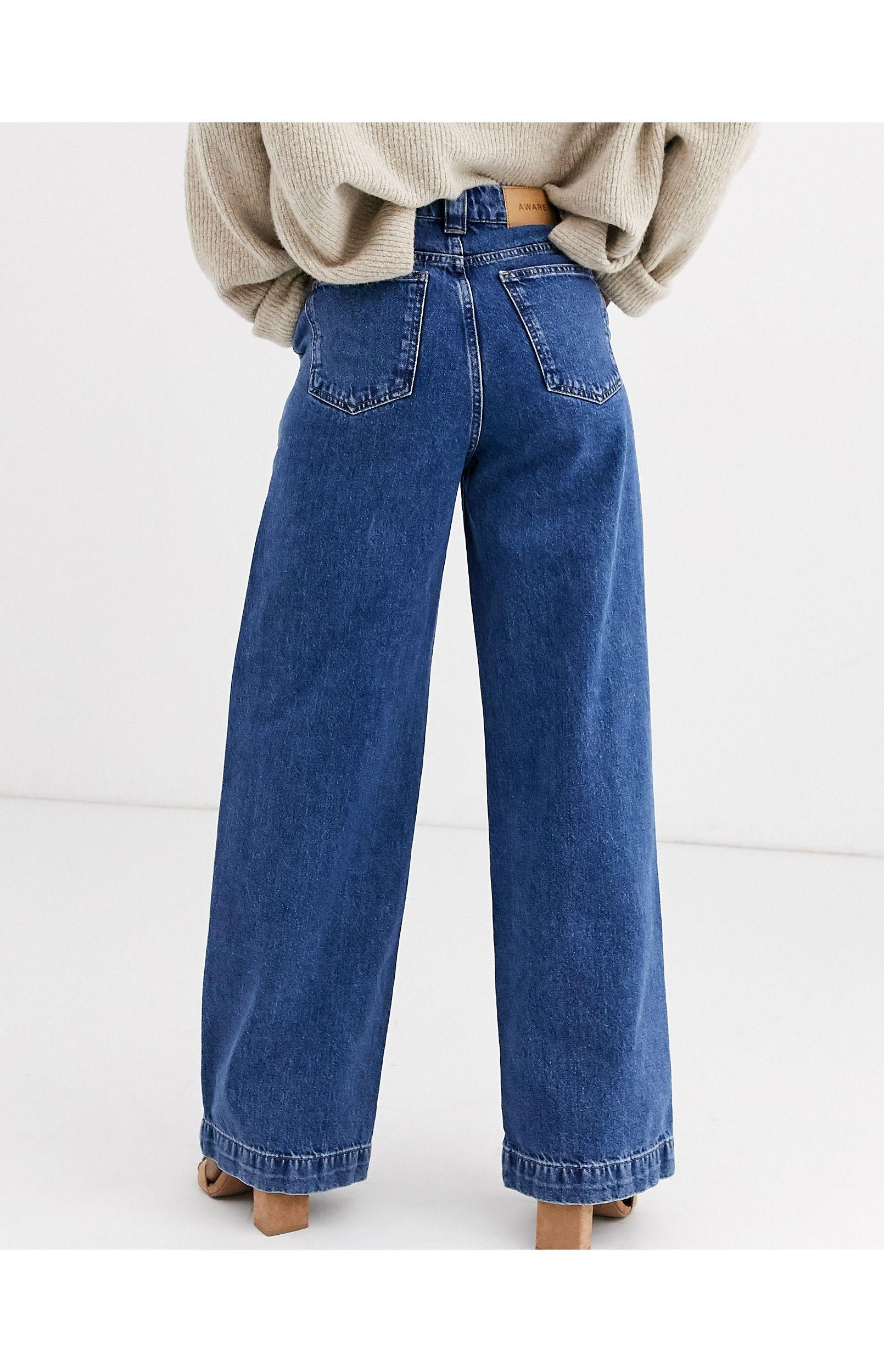 Vero Moda Denim Aware Wide Leg Jeans in Blue - Lyst