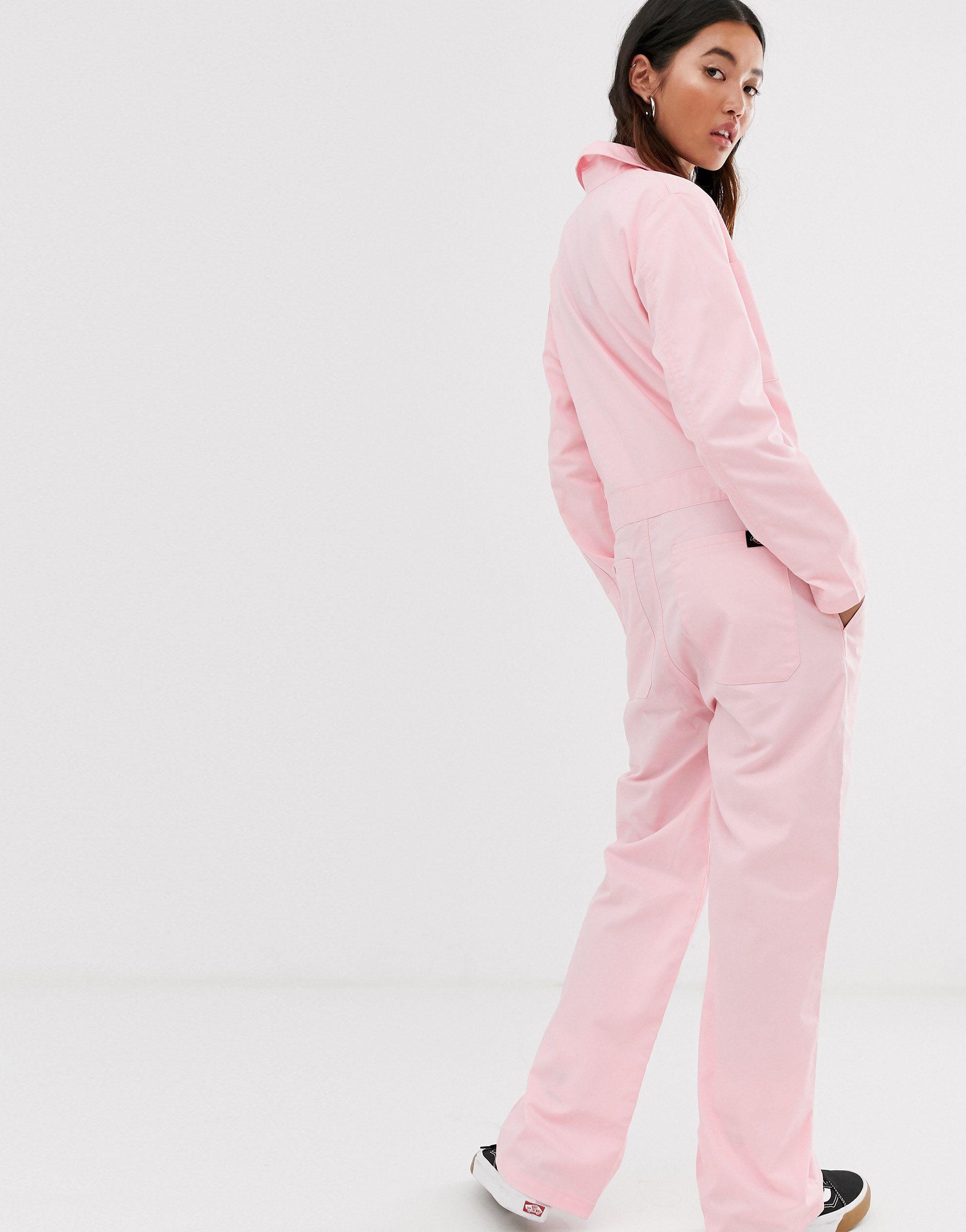 Dickies Relaxed Boiler Suit With Woven Badge in Pink Lyst UK
