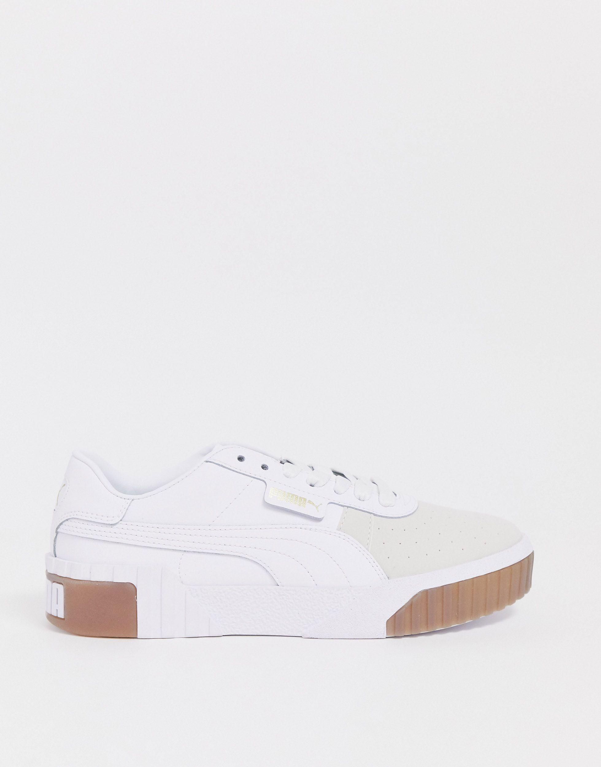 Puma Rubber Exotic Cali Trainers With Gum Sole In White Lyst