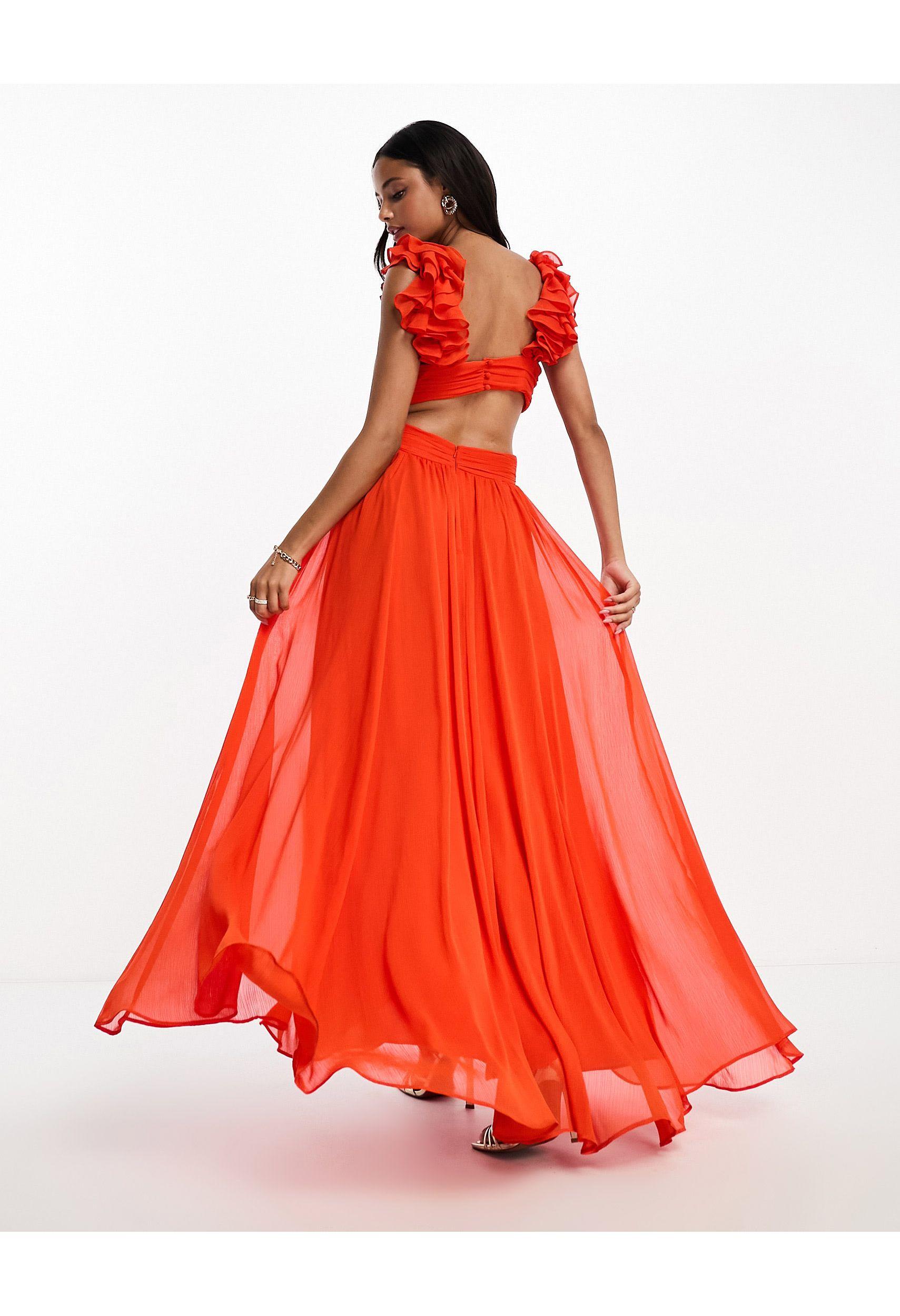 Ever New ruffle maxi dress in red floral