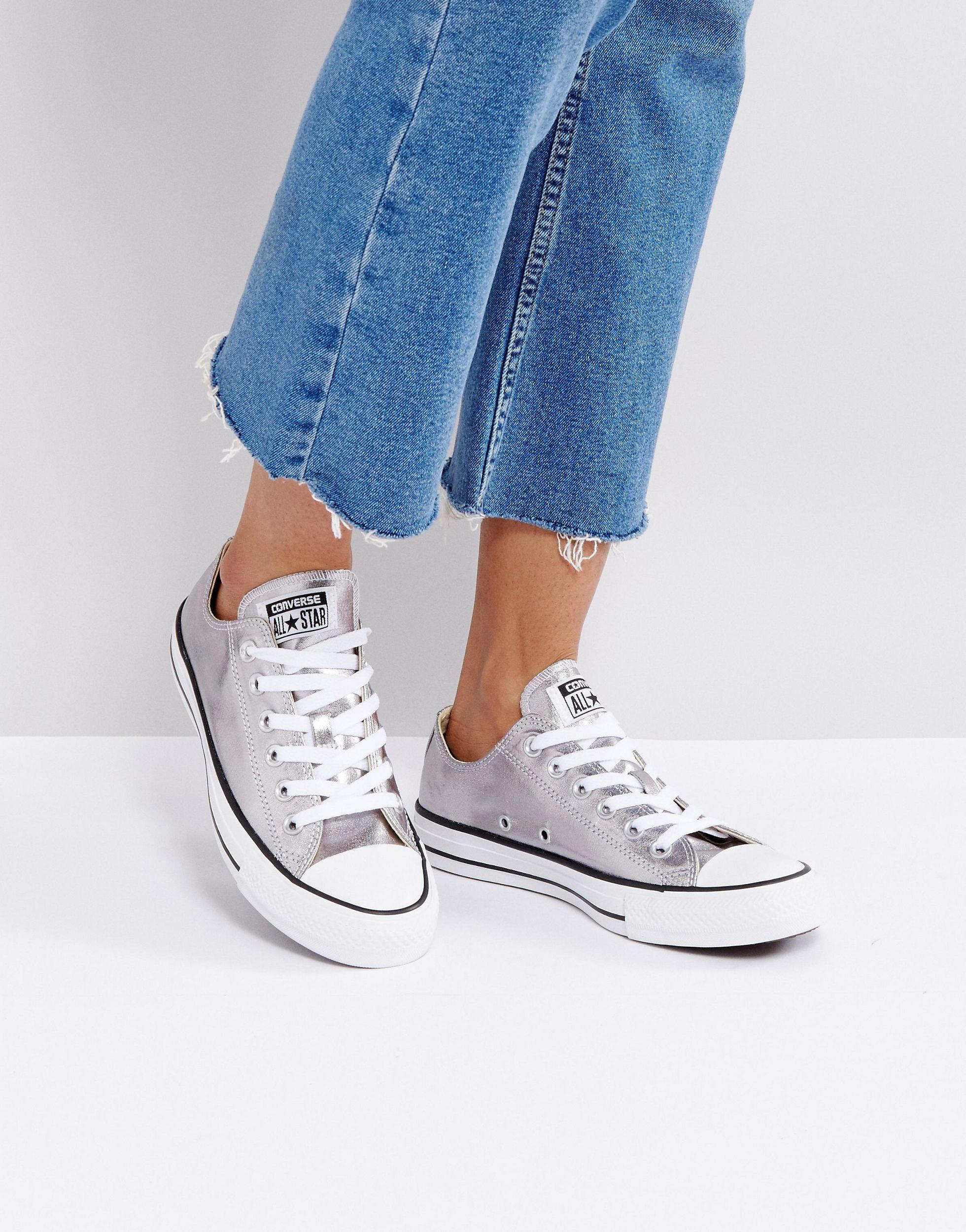 All star top silver converse