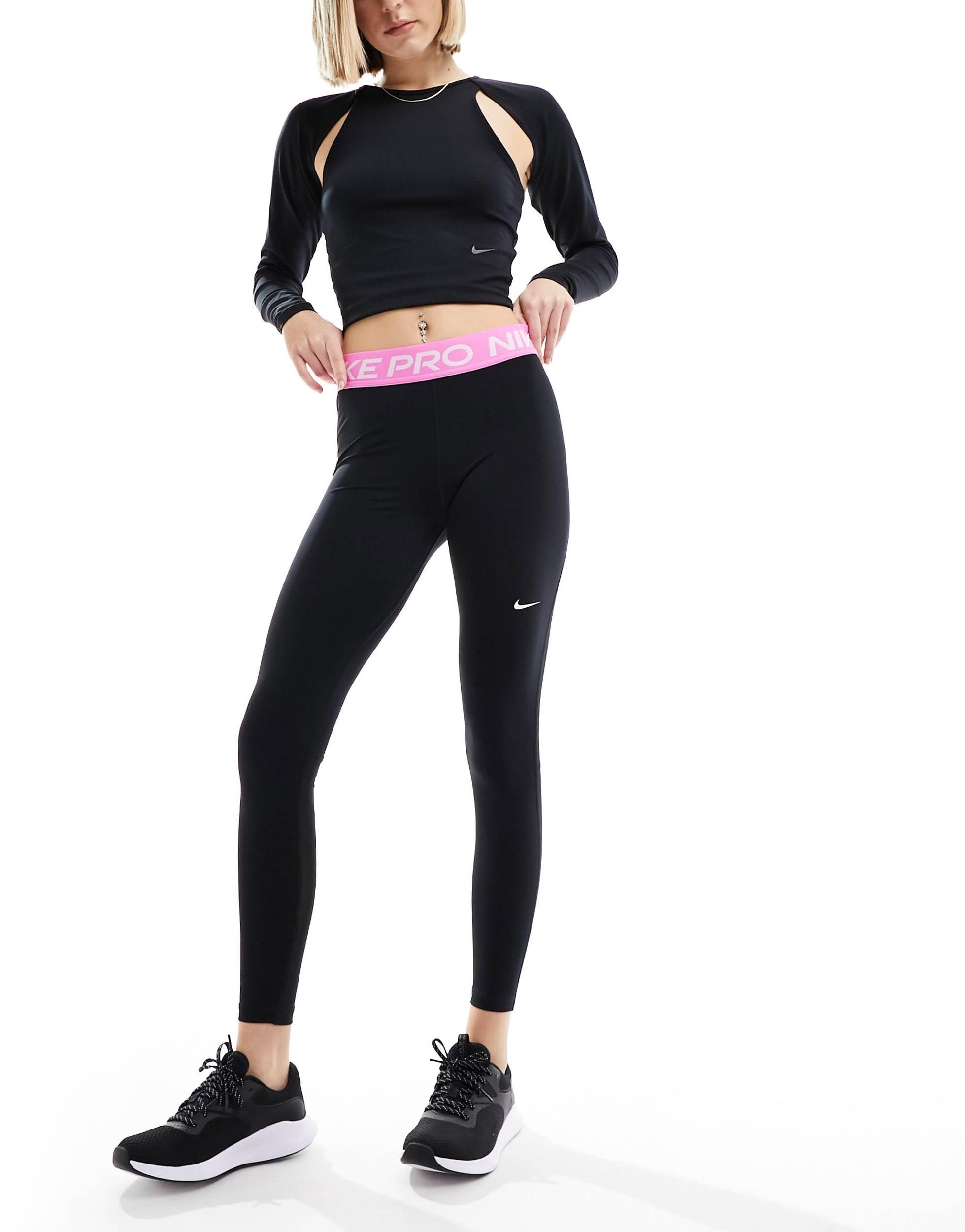 Nike pro training 365 legging a taille mi haute et rose Nike en coloris Noir Lyst