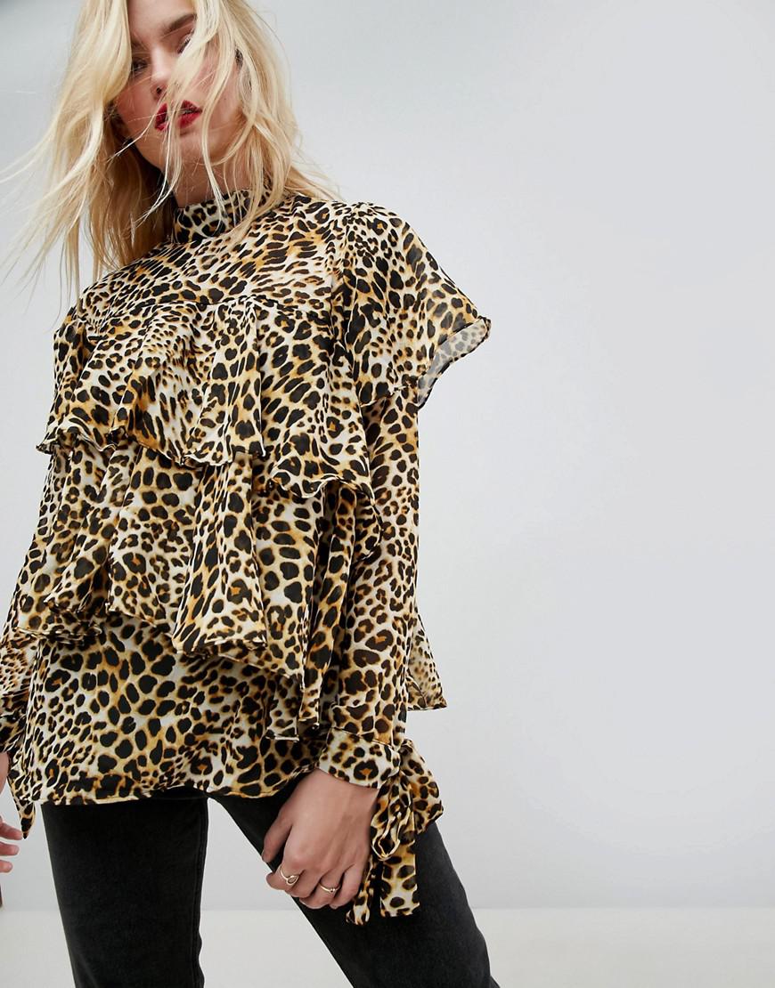 Hemlock Women Summer Tops Leopard/Camo Shirt Ruffled Cap Sleeve Tunics Crop Tops Summer Popular T Shirt Blouse