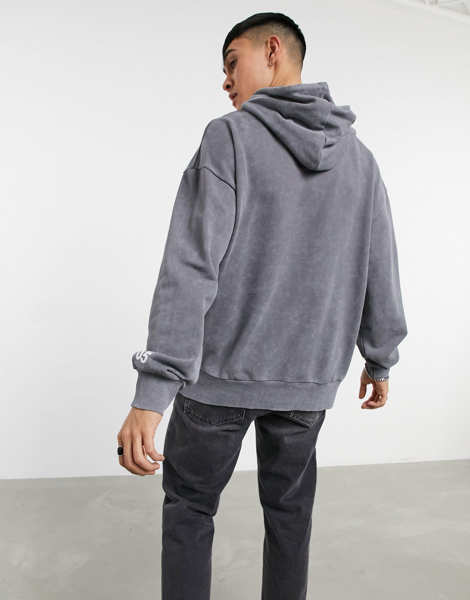 washed grey hoodie