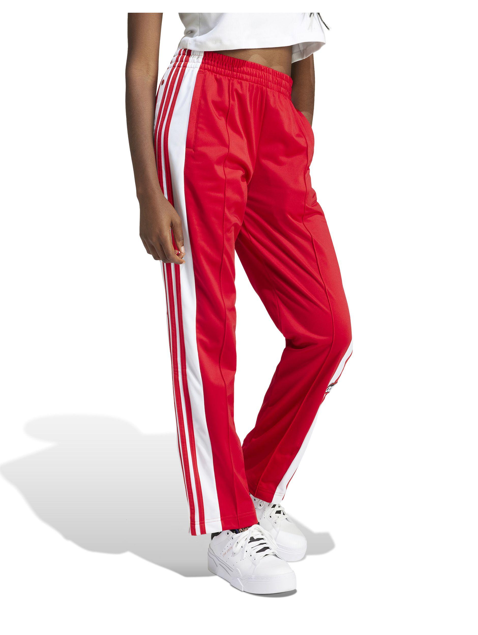Red adidas popper pants top