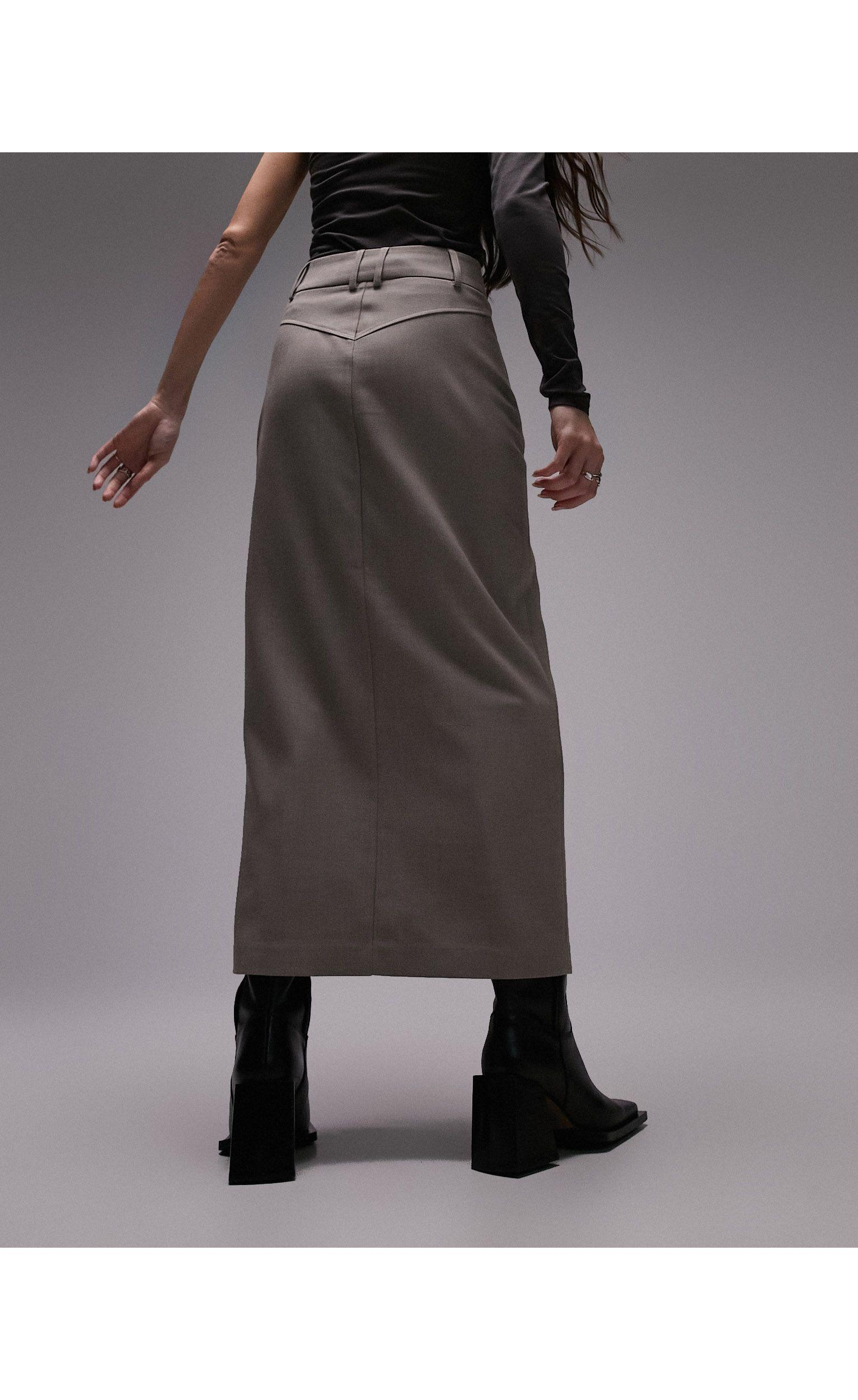 TOPSHOP Long Pencil Skirt in Black Lyst UK