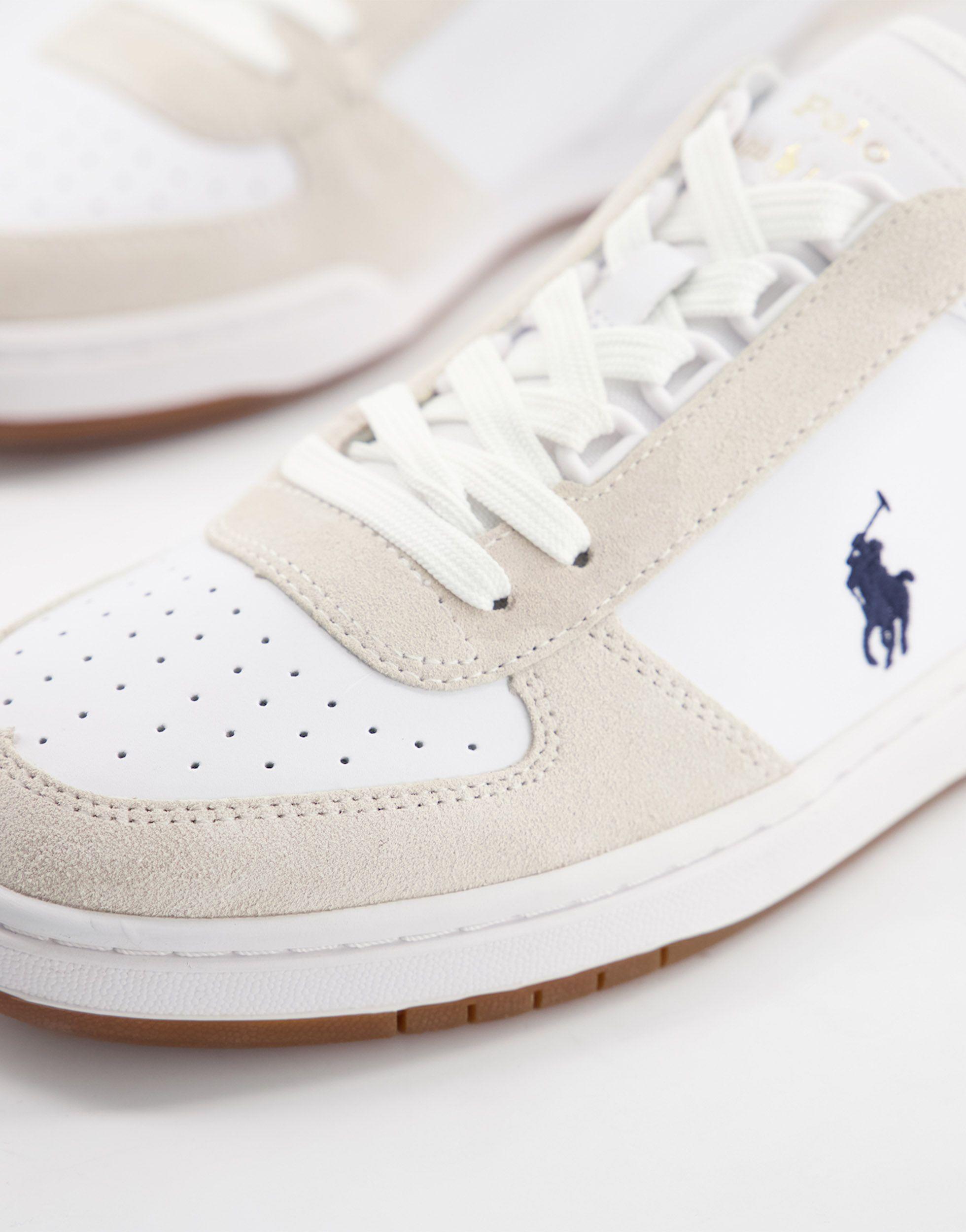 ralph lauren polo court trainers white