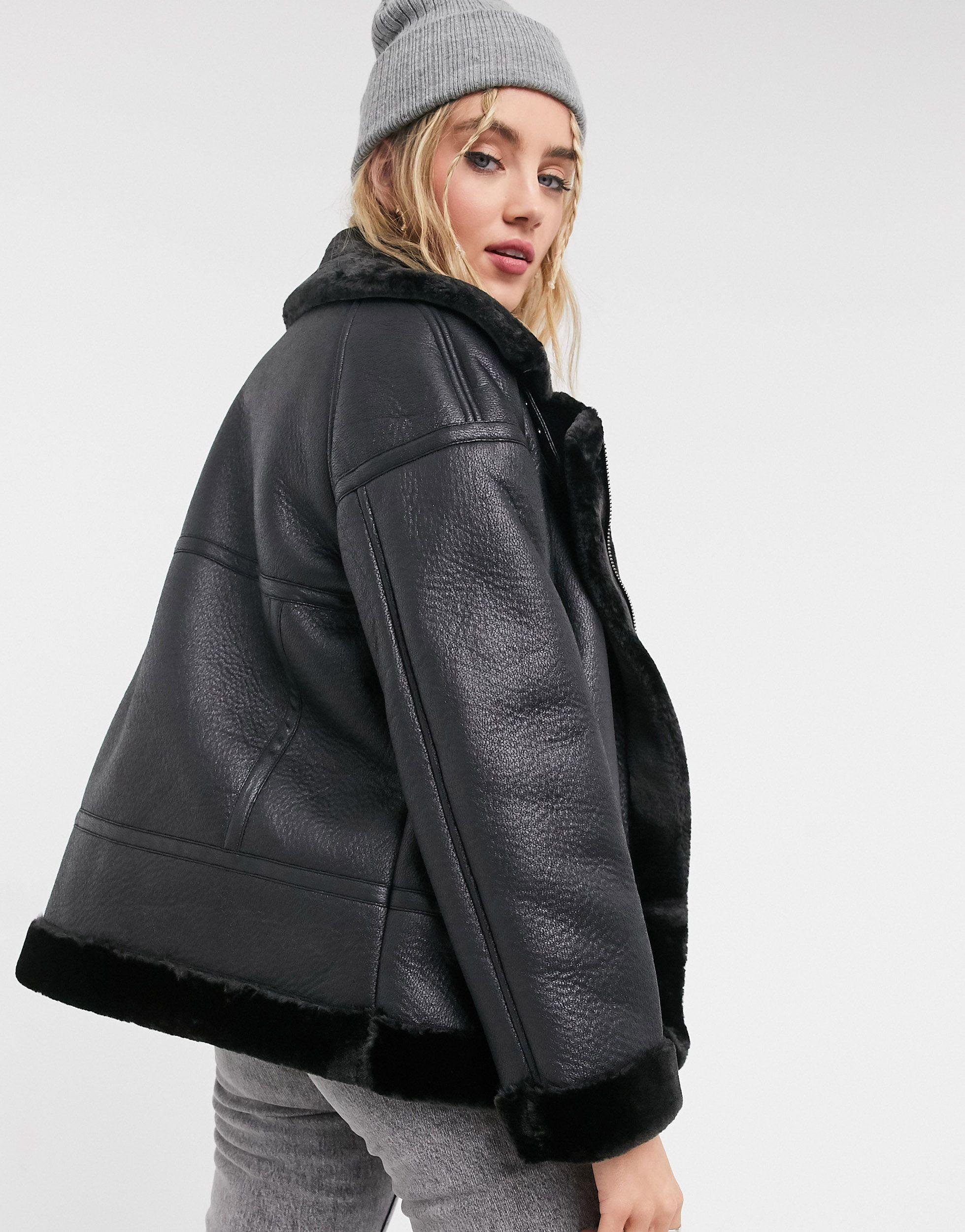 grey fur biker jacket