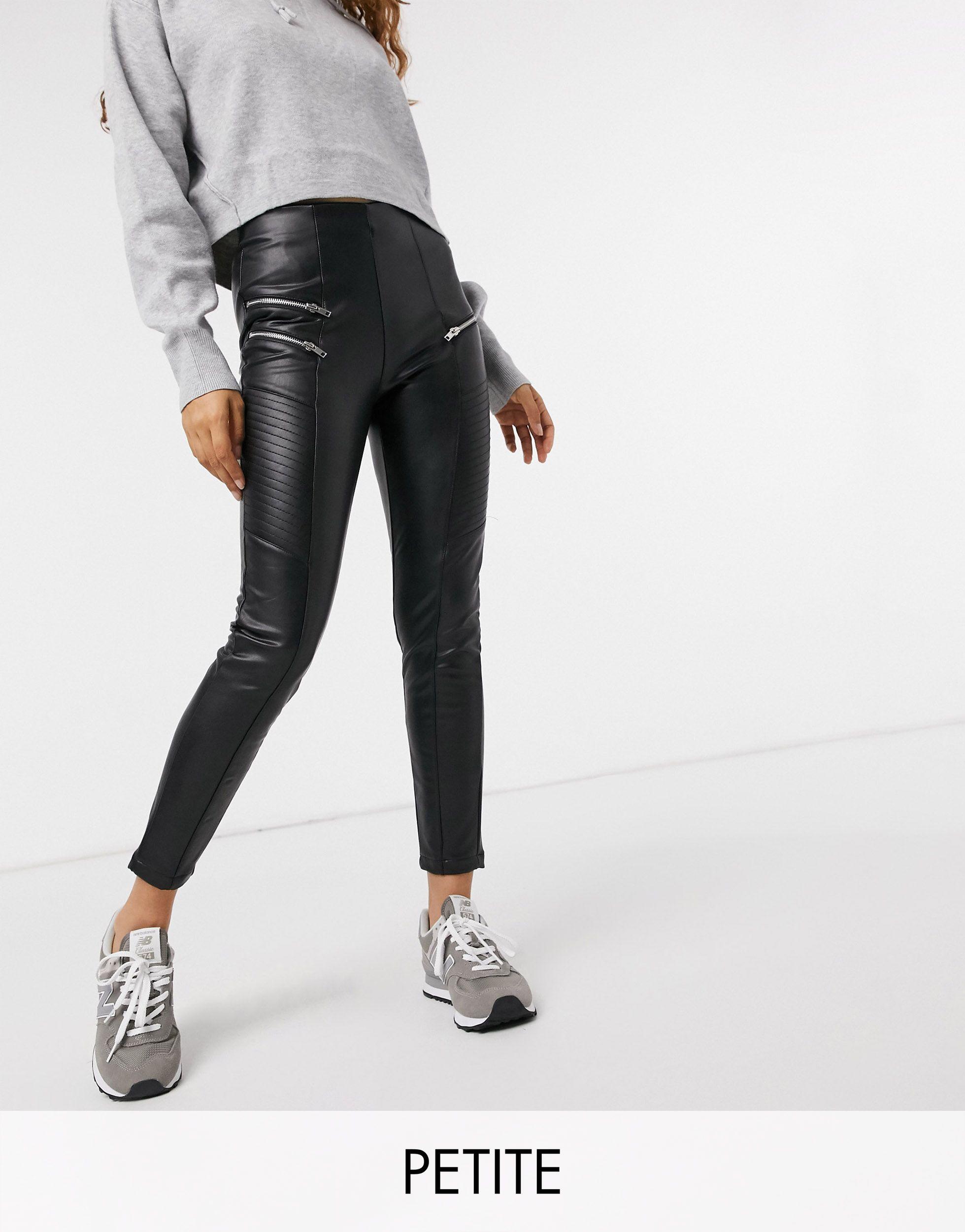 New Look Biker Leather Look legging in 