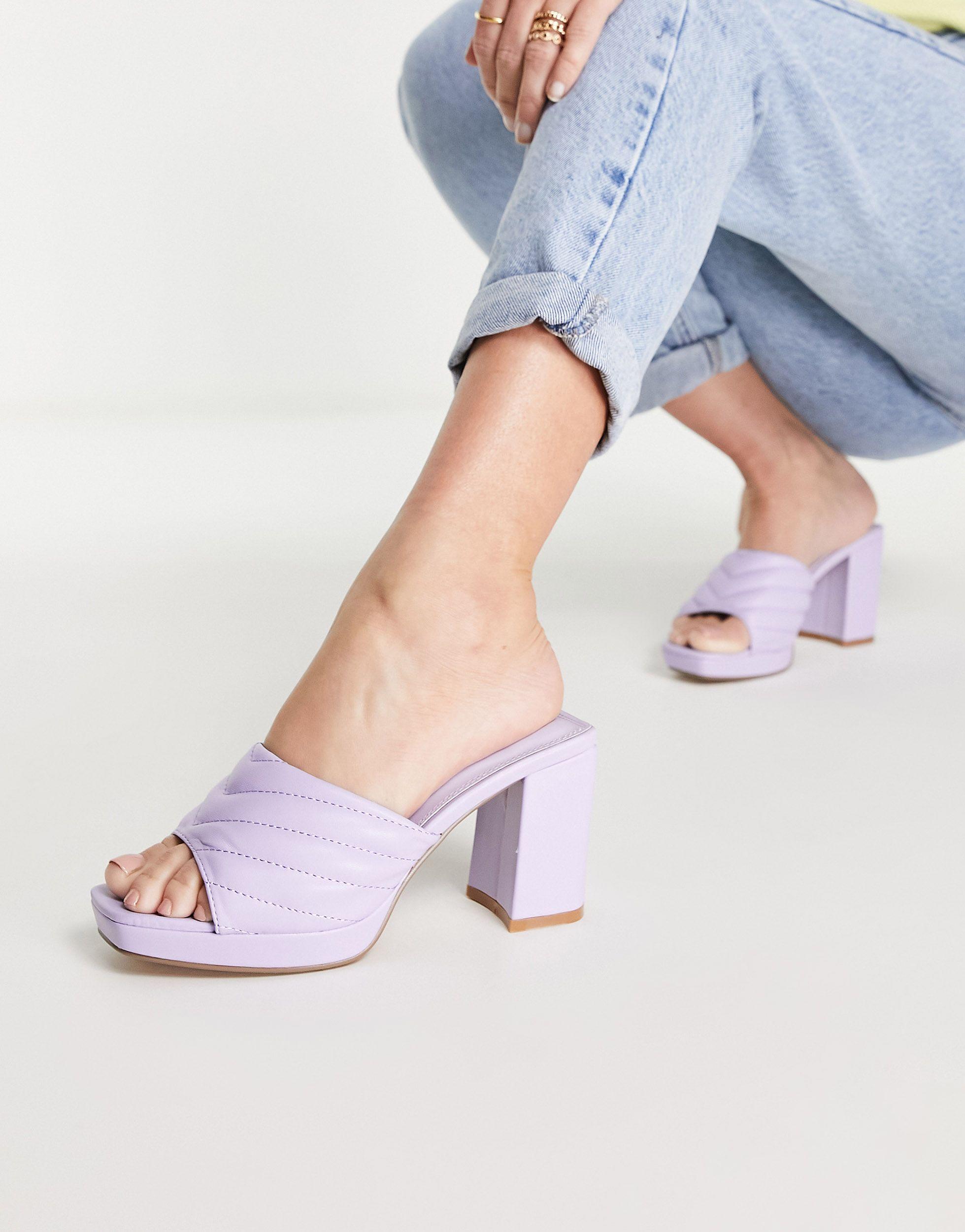 Sandalias s acolchadas estilo mules con tacón Pimkie de color Azul | Lyst