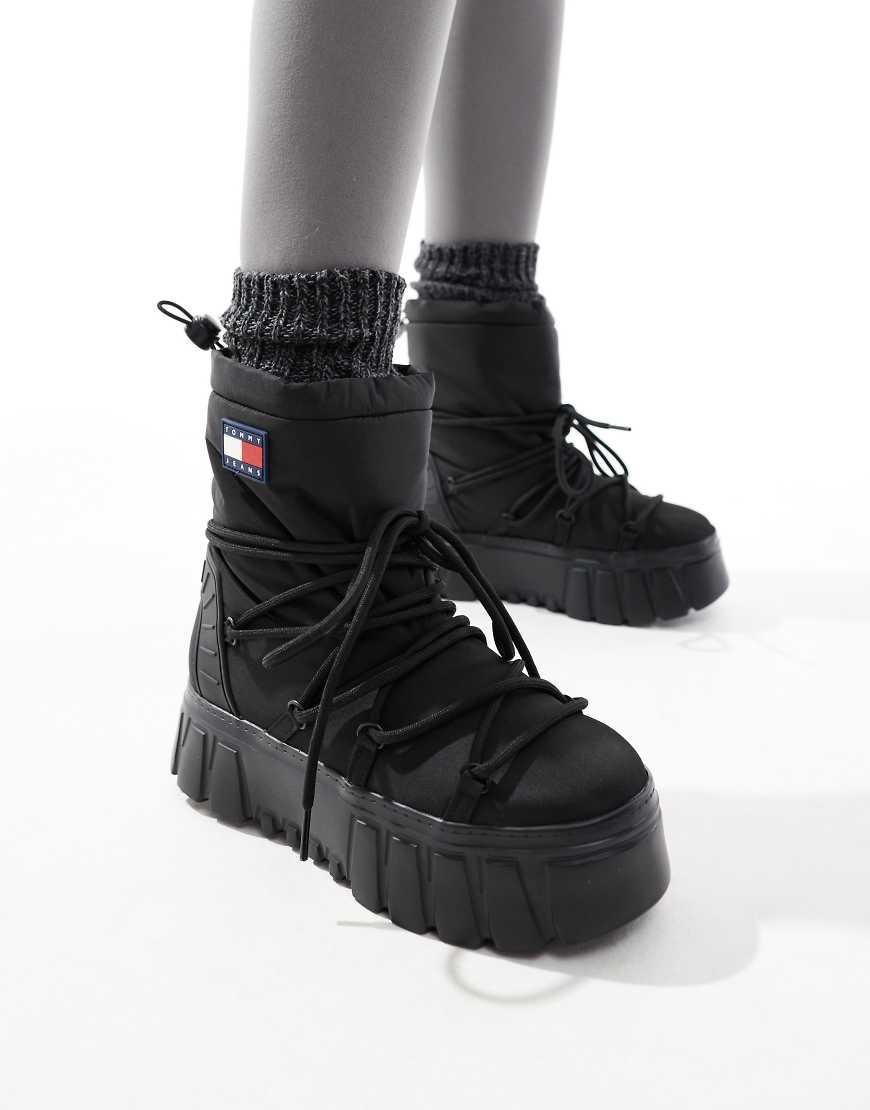 Tommy Hilfiger Hybrid Flatform Snow Boots in Black Lyst UK