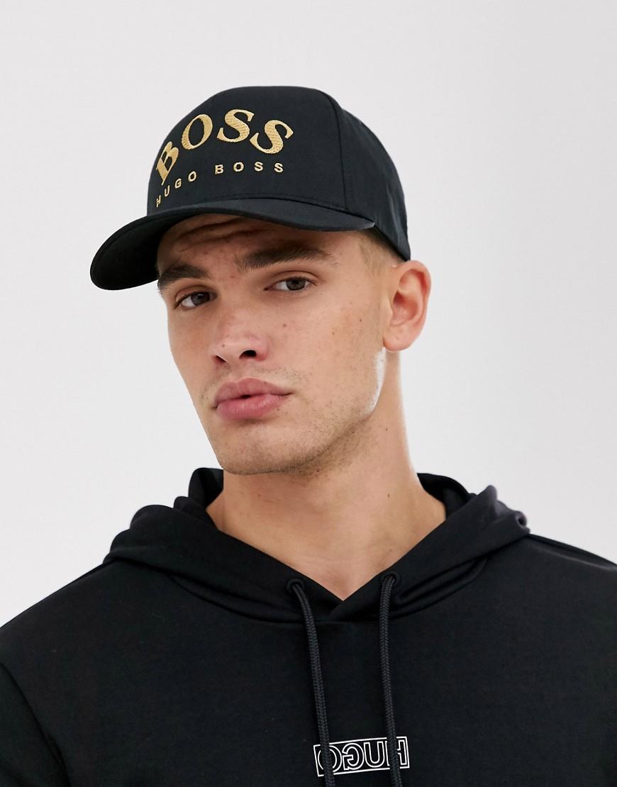 BOSS by HUGO BOSS Embroidered Logo Cap In Black And Gold for Men | Lyst UK