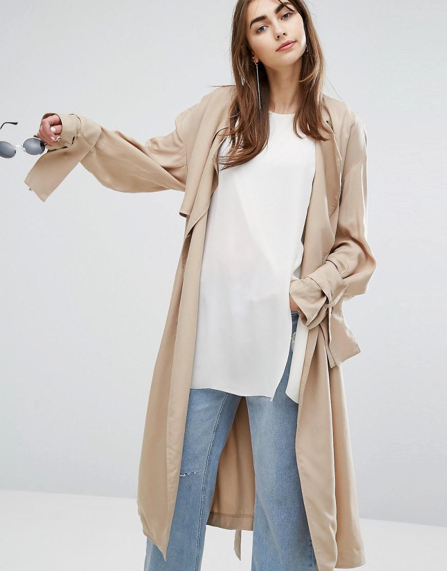 Cheap Monday Denim Soft Trench Coat in Beige (Natural) - Lyst