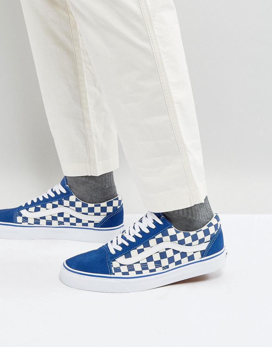 vans blue checkered old skool