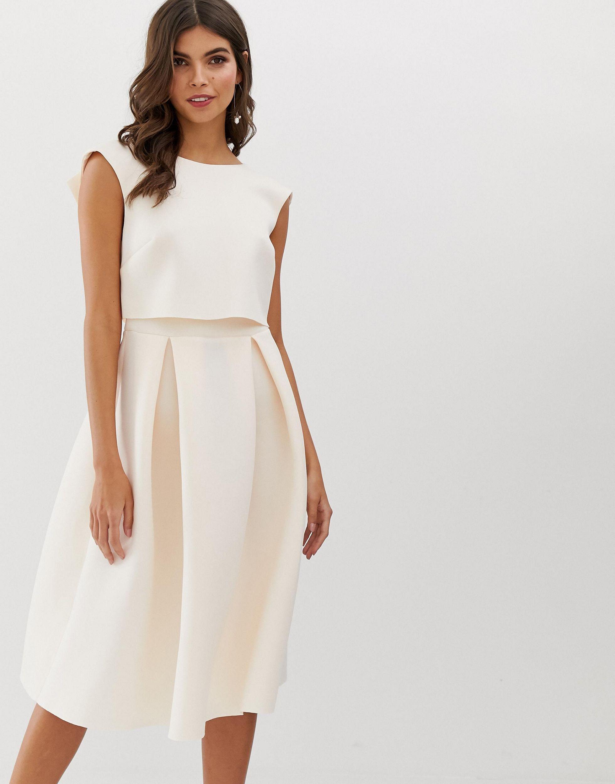 Vestido ASOS de Denim de color Blanco | Lyst