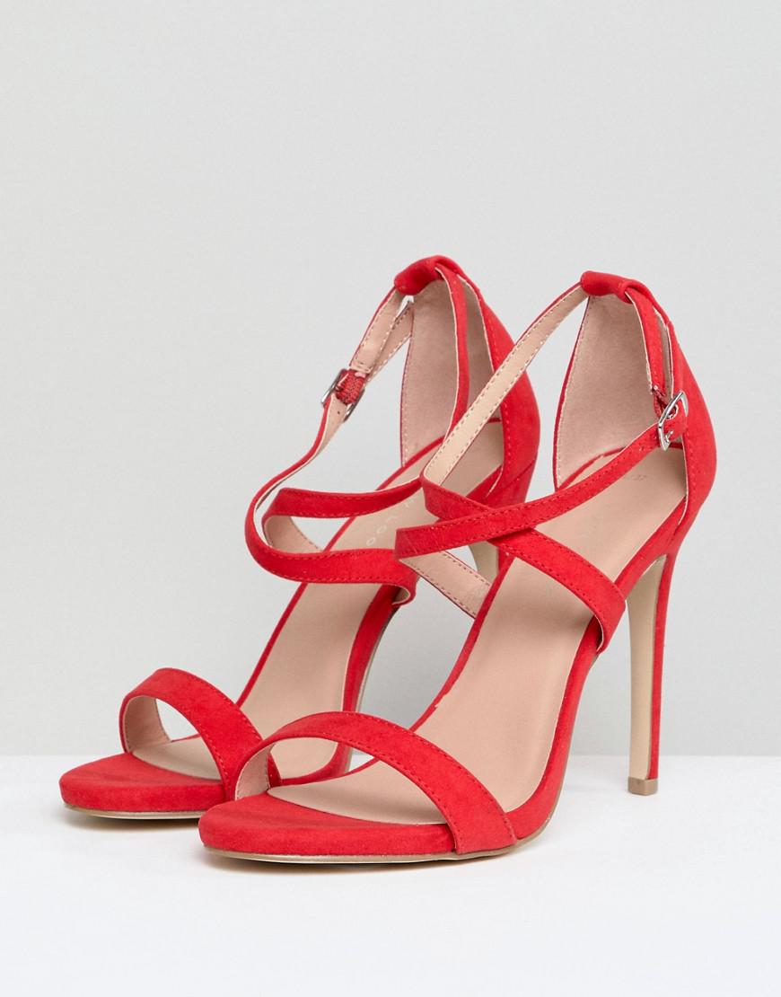 new look cross strap heeled sandal