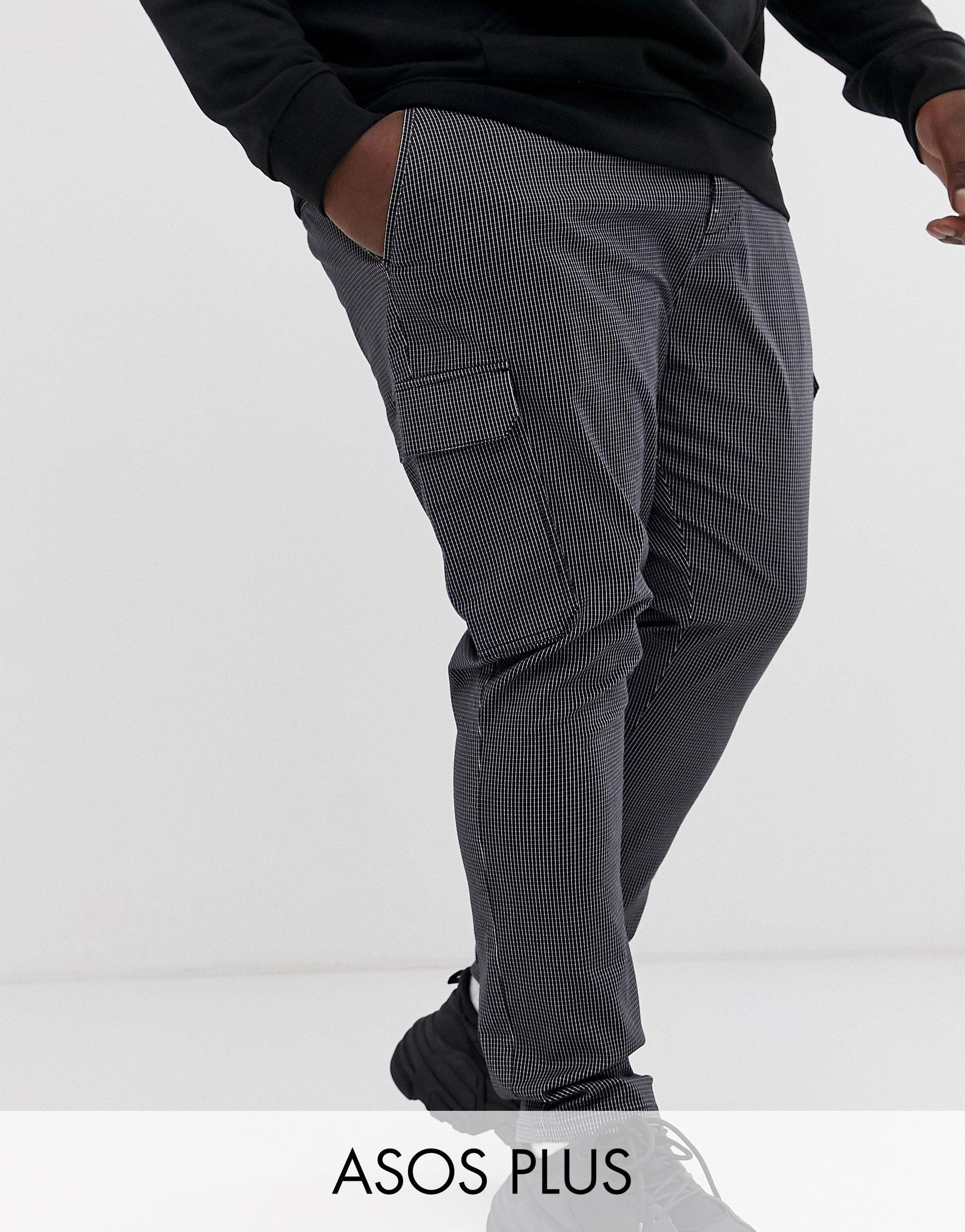asos black cargo trousers