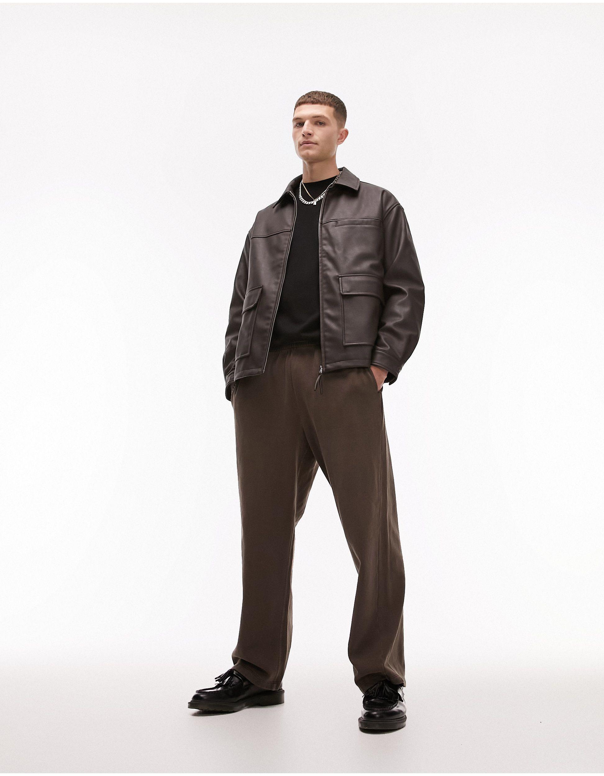 Leather jacket by topman deals