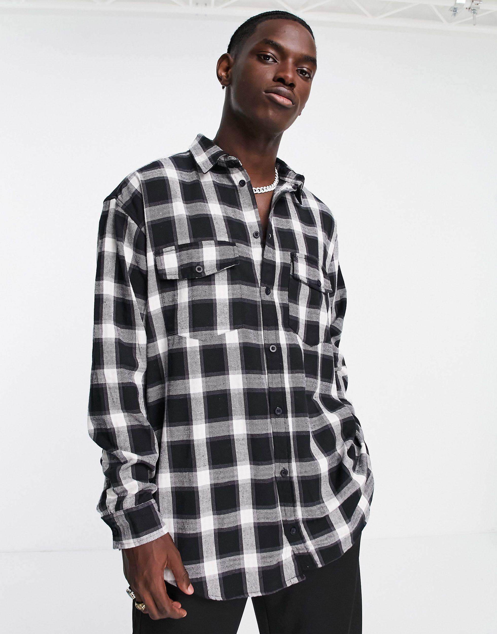 oversized flannel black