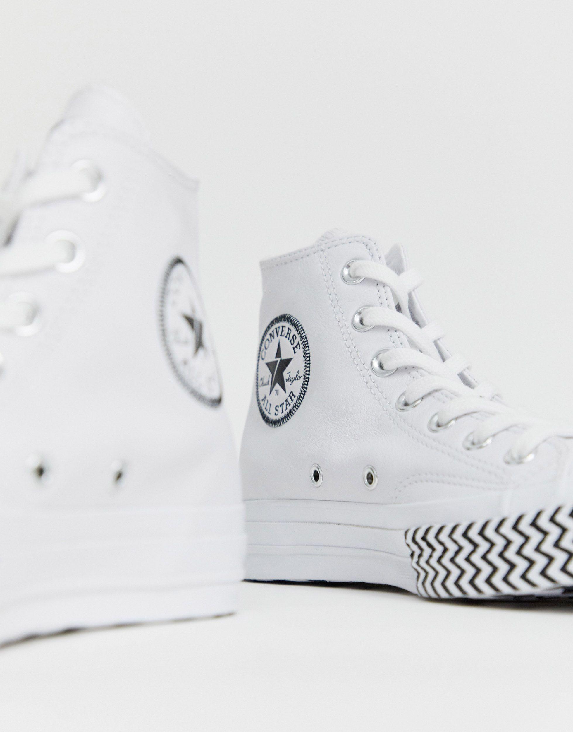 Converse White Chuck 70 Hi Leather Voltage Trainers | Lyst