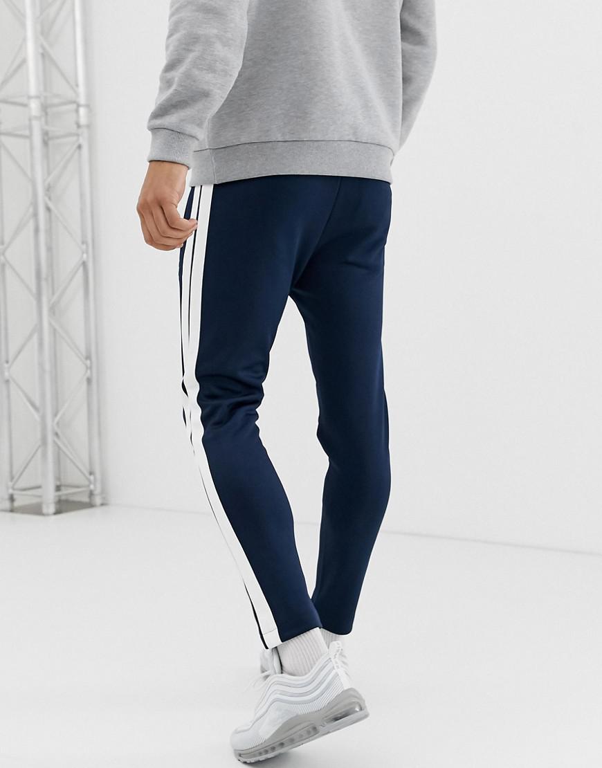 Replay joggers With Side Stripe in Blue for Men | Lyst