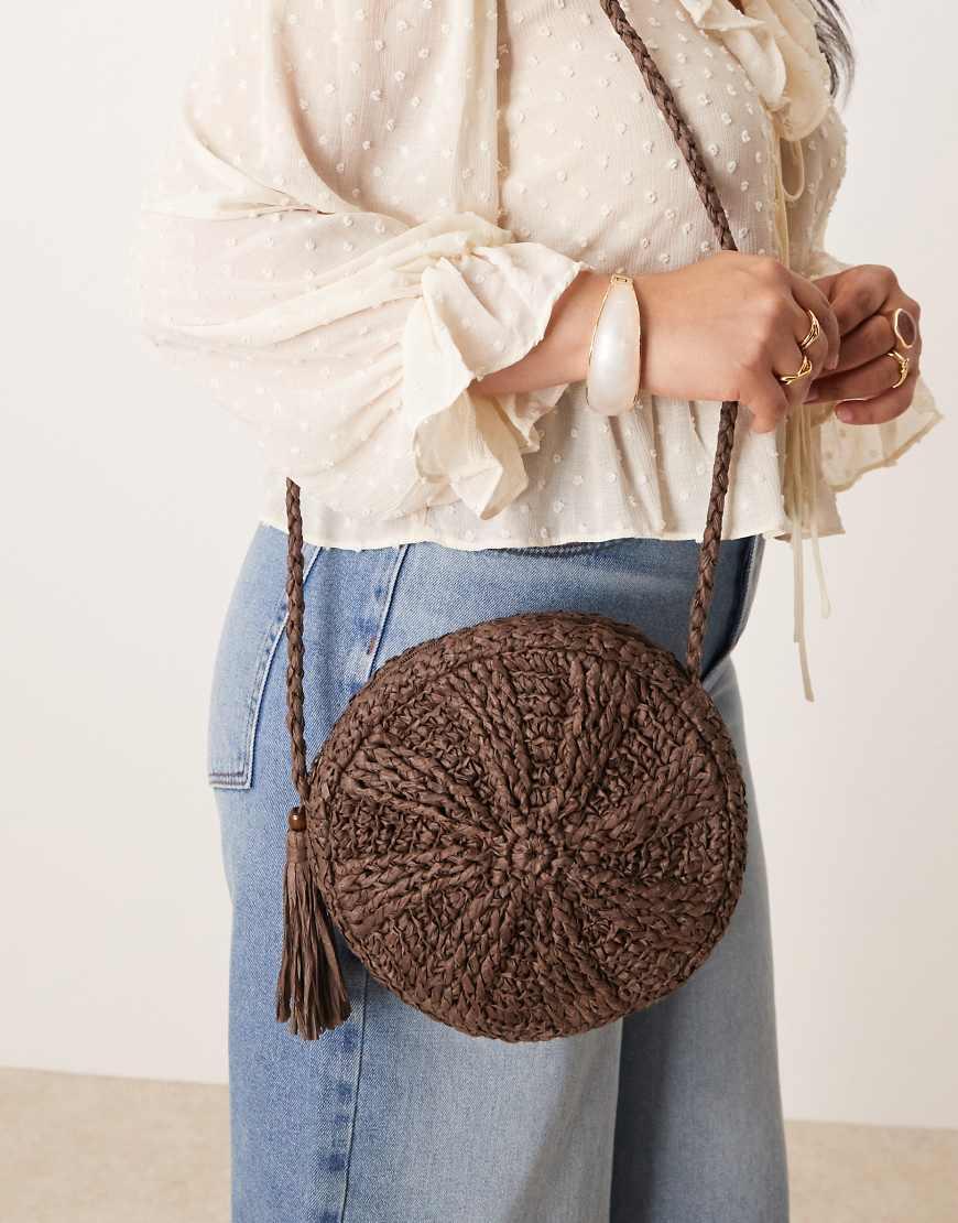 Accessorize Raffia Circle Crossbody Bag in Natural Lyst UK