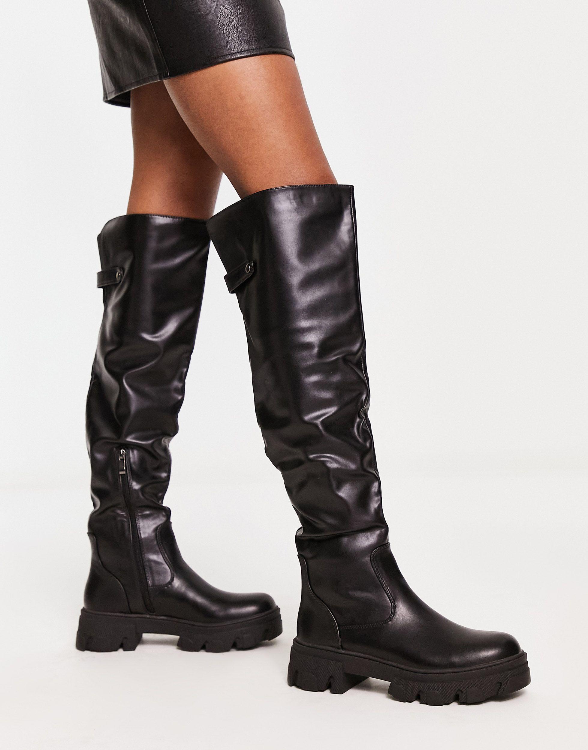 Urban Revivo Chunky Knee High Boot in Black | Lyst
