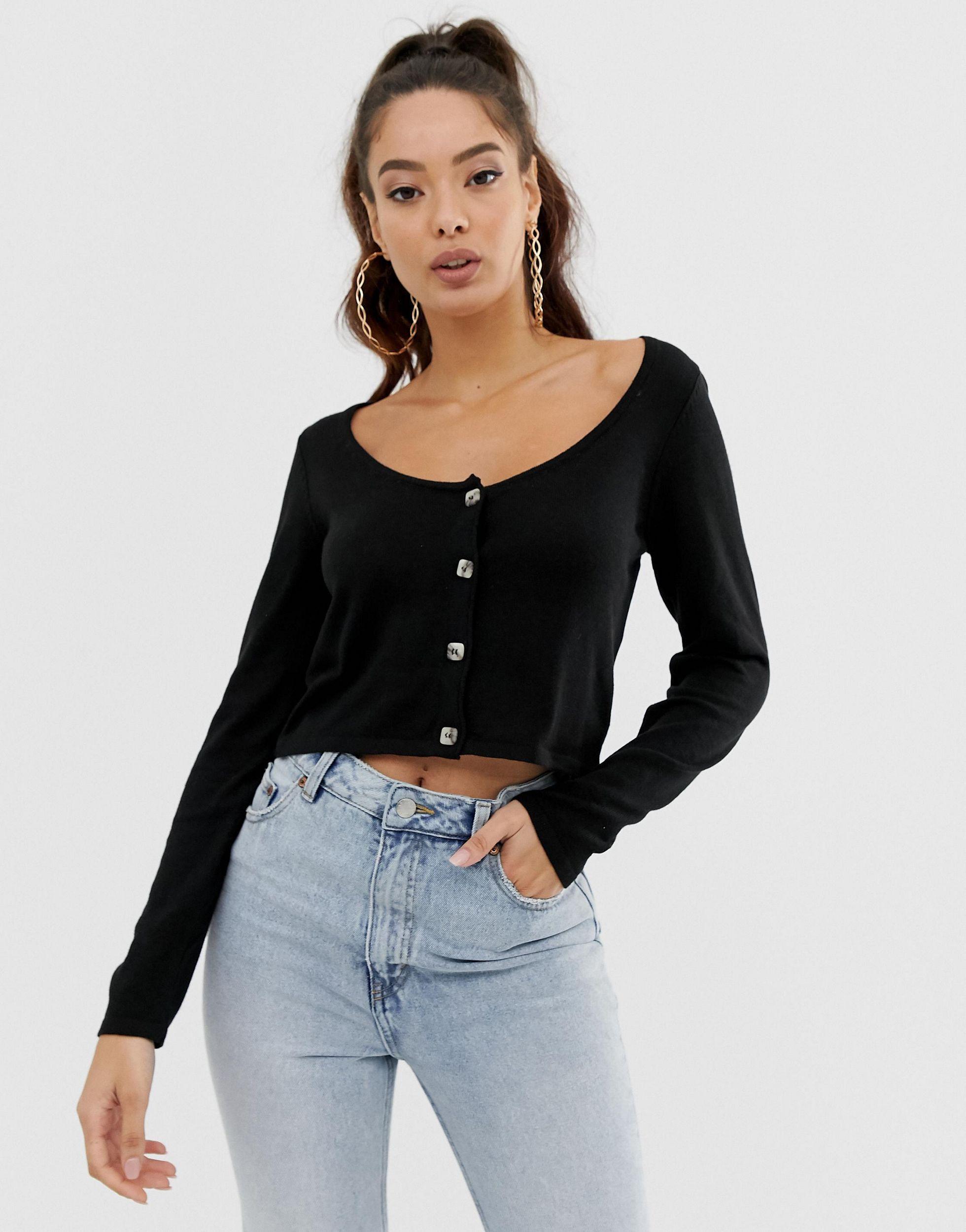 scoop neck cardigan