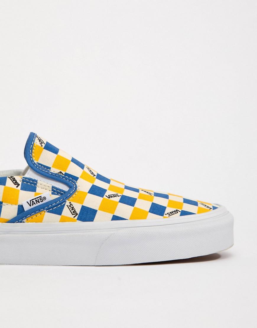 Vans Factory Pack Checkerboard Slip-on Plimsolls In Yellow Exclusive At Asos  for Men - Lyst