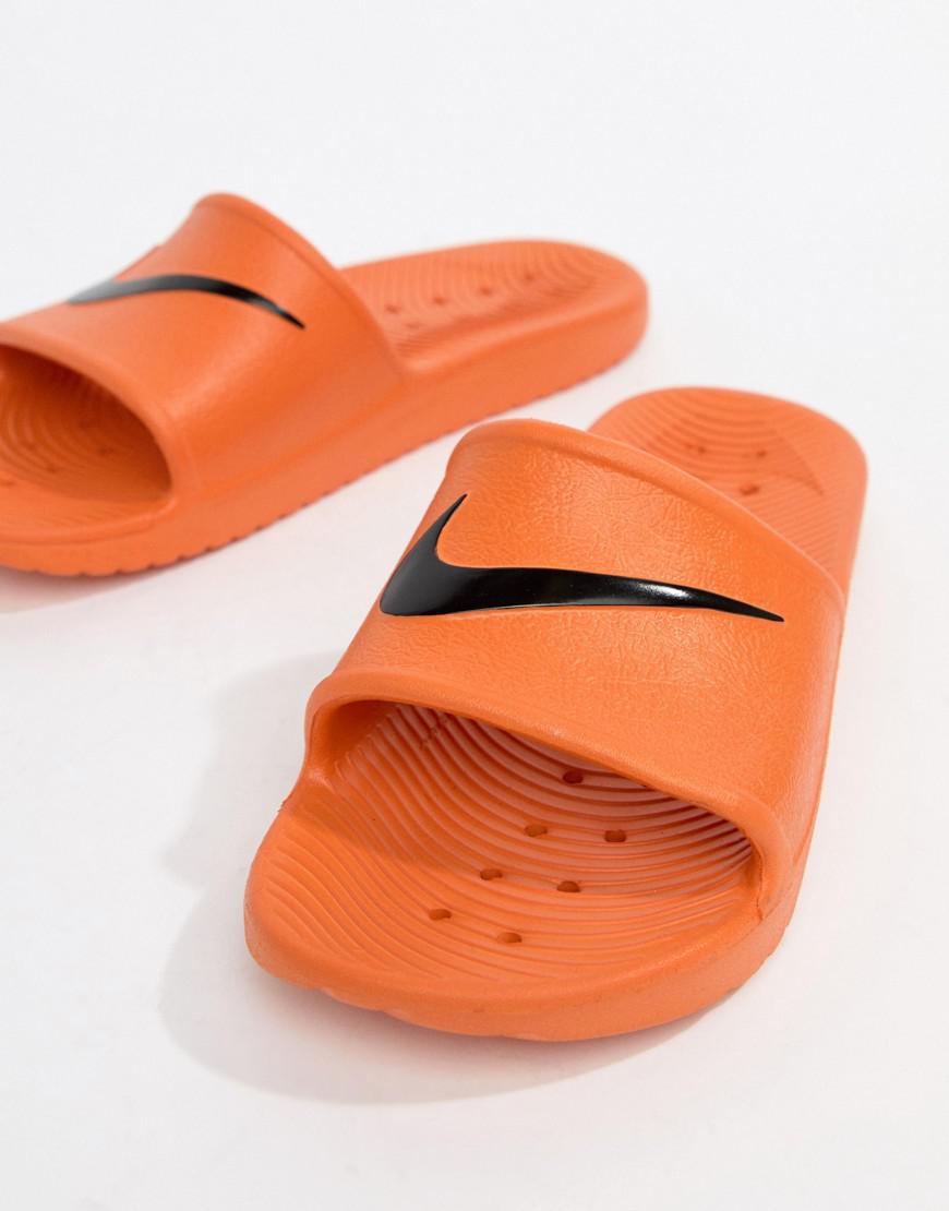 nike orange sliders