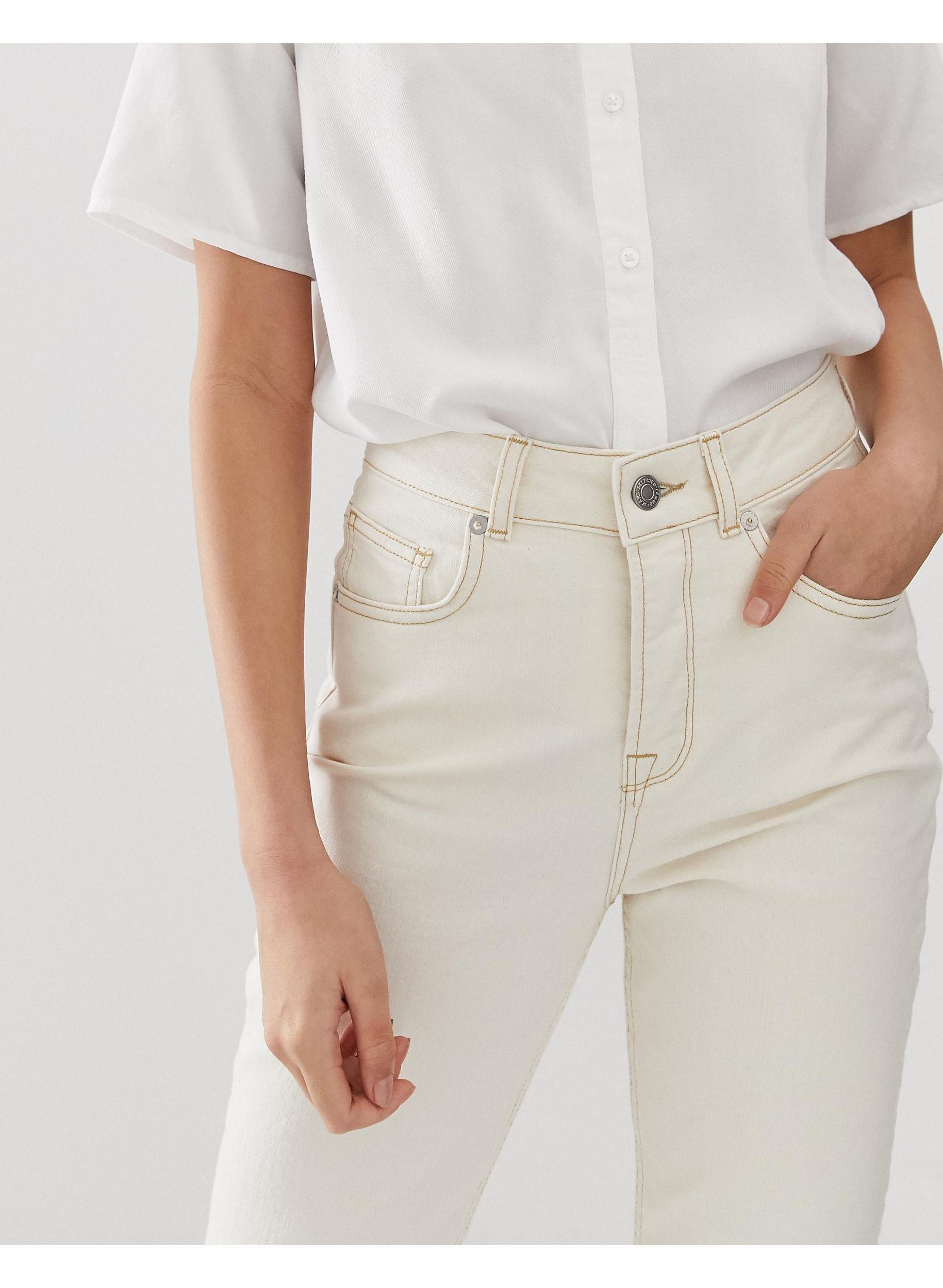 SELECTED Denim Femme Ecru Mom Jeans in White Lyst