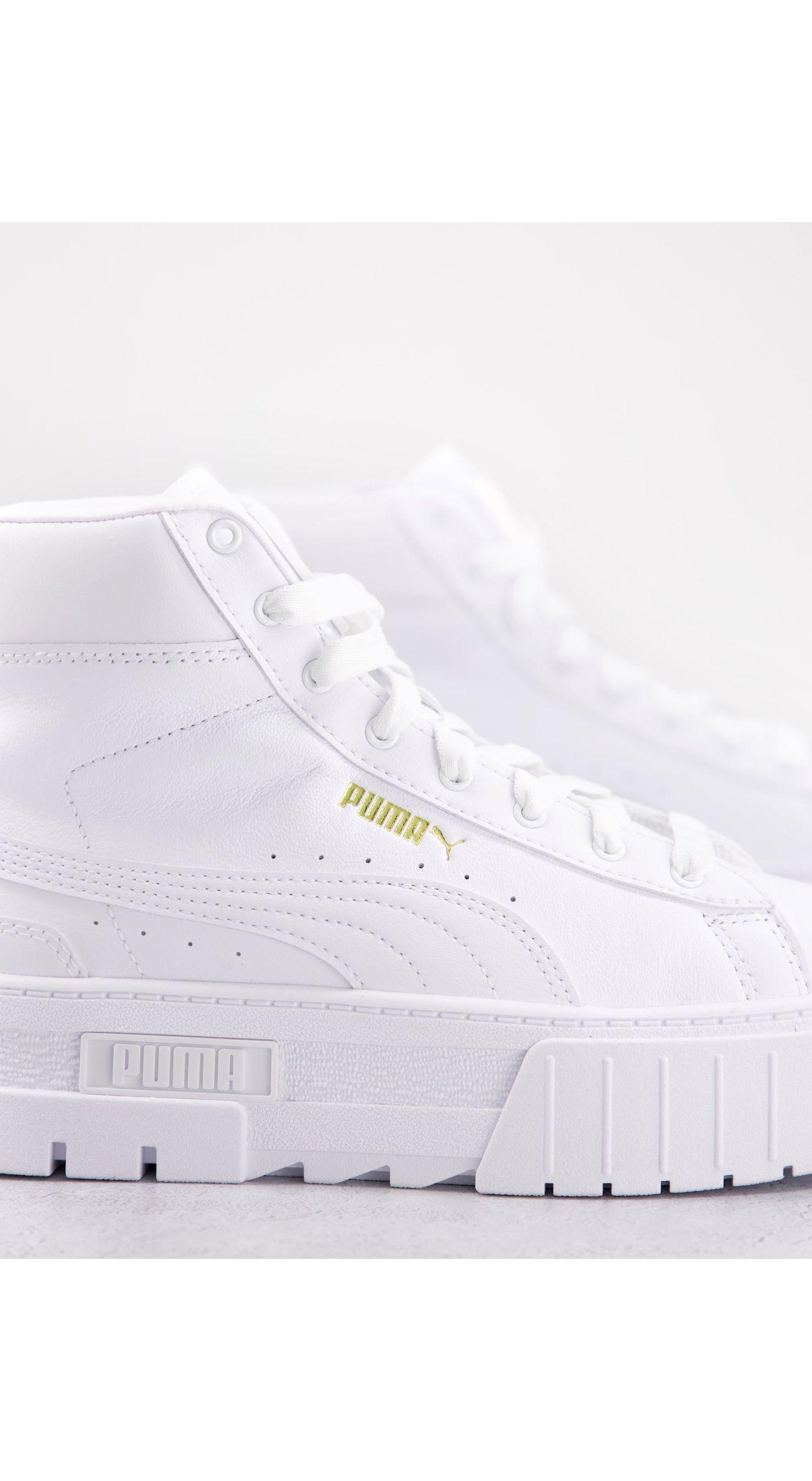 PUMA Mayze - Halfhoge Sneakers Met Dikke Zool in het Wit | Lyst NL