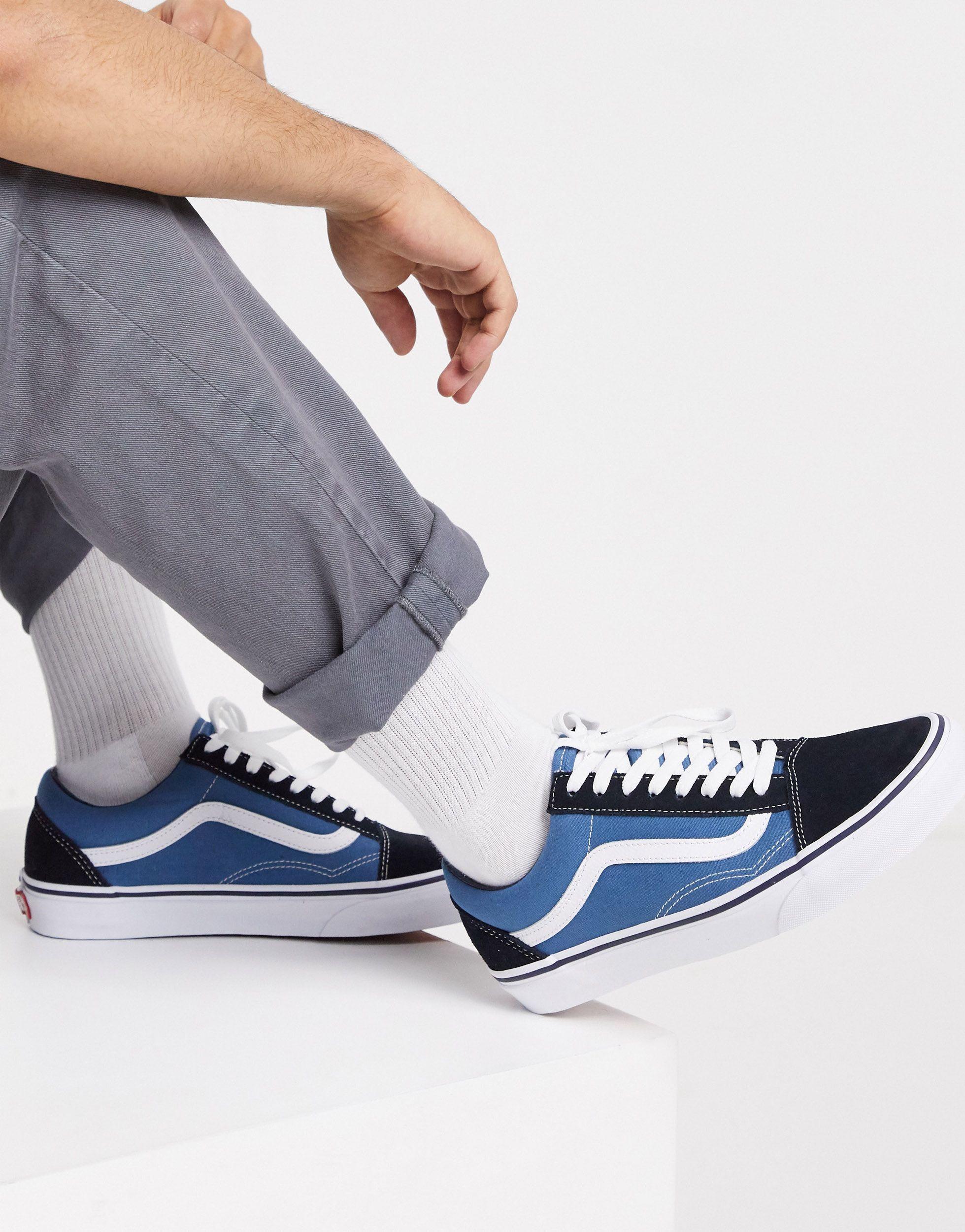 Vans Leather Old Skool - Shoes in Navy (Blue) - Save 81% - Lyst