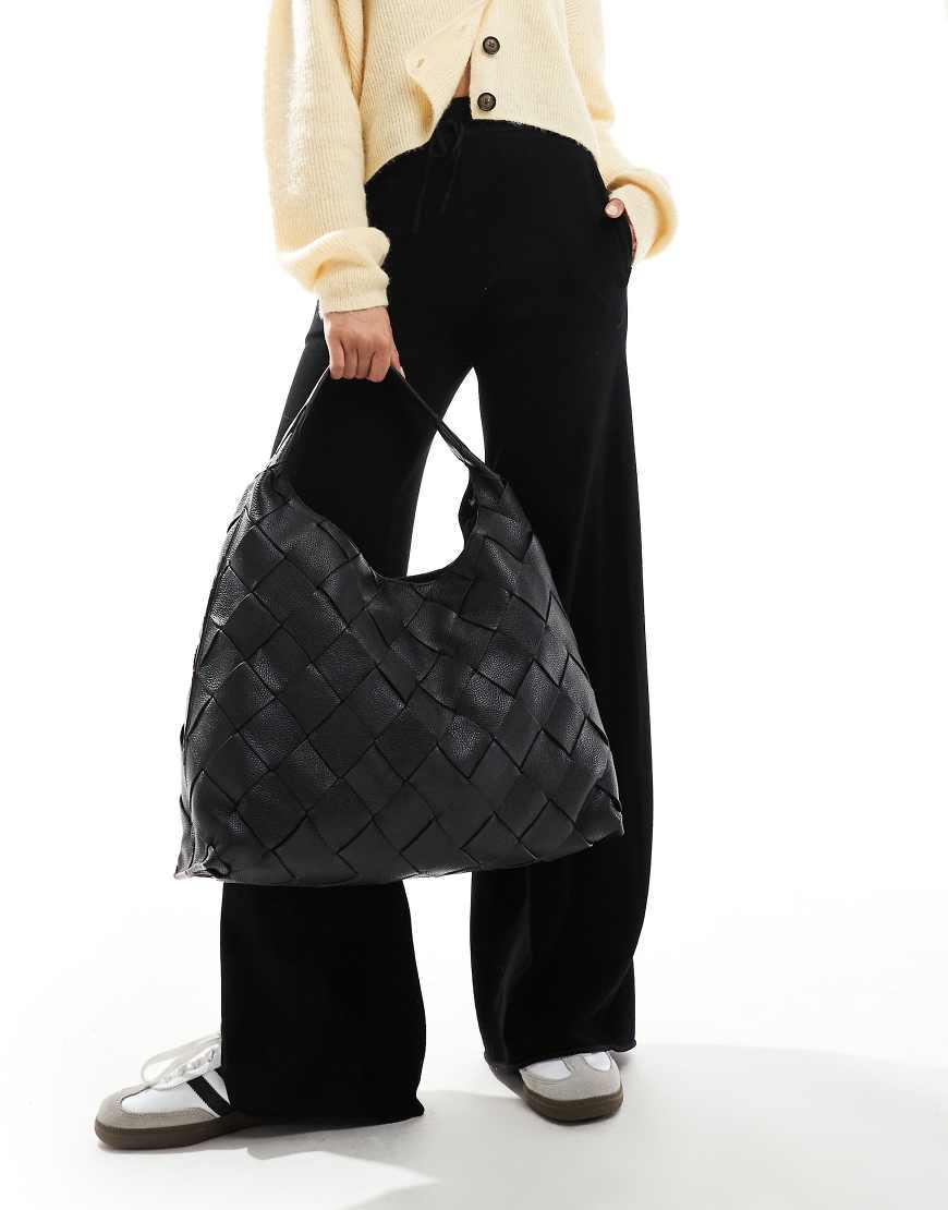 Other Stories Leather Braided Tote Bag in Black Lyst UK