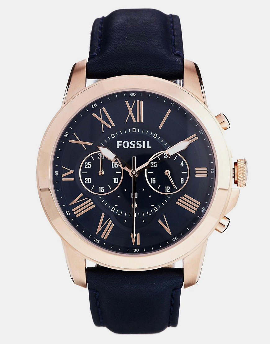 fossil watch men's blue strap