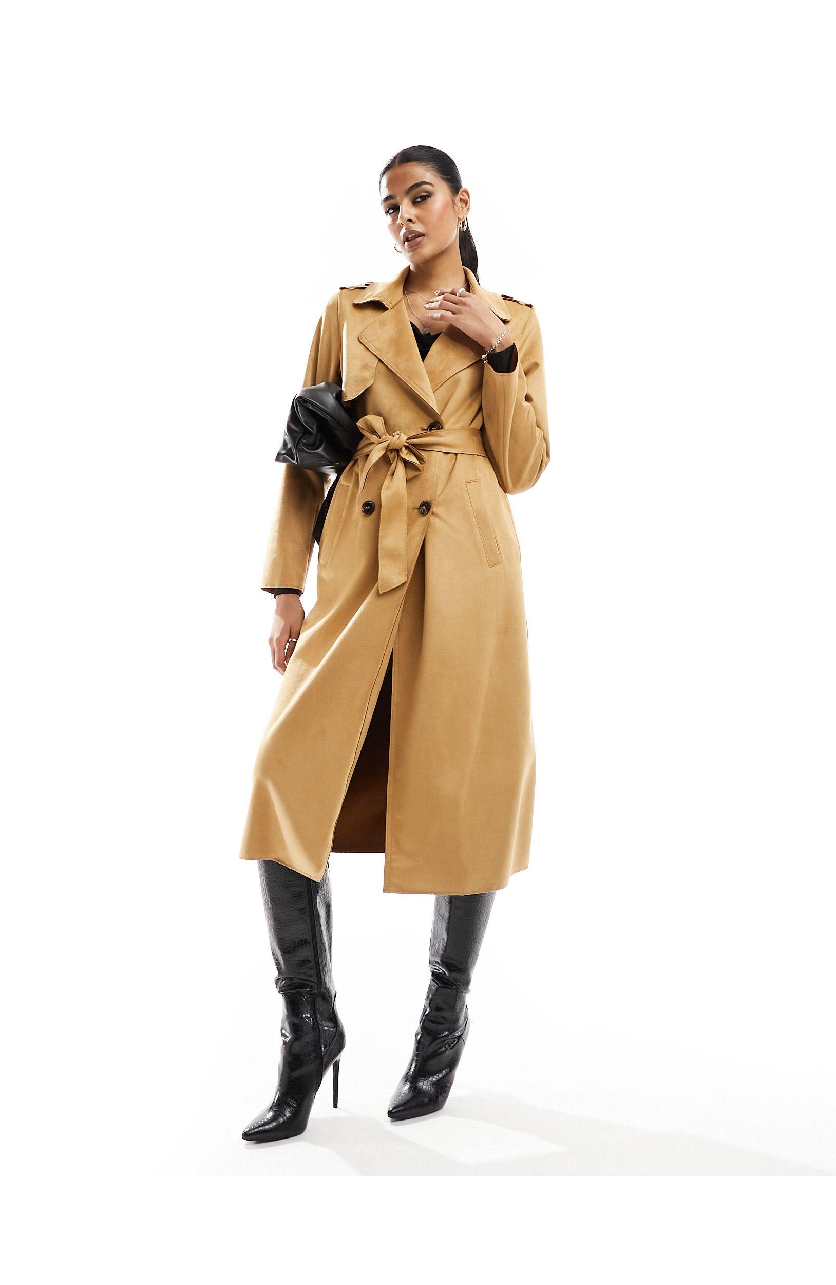 Suedette trench shop coat