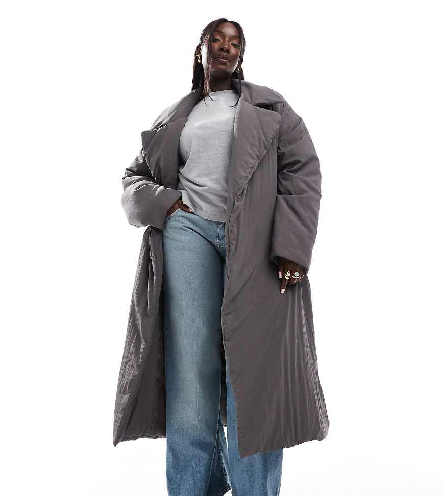 Abrigo Largo Acolchado De Corte Depurado De Asos Design Curve ASOS
