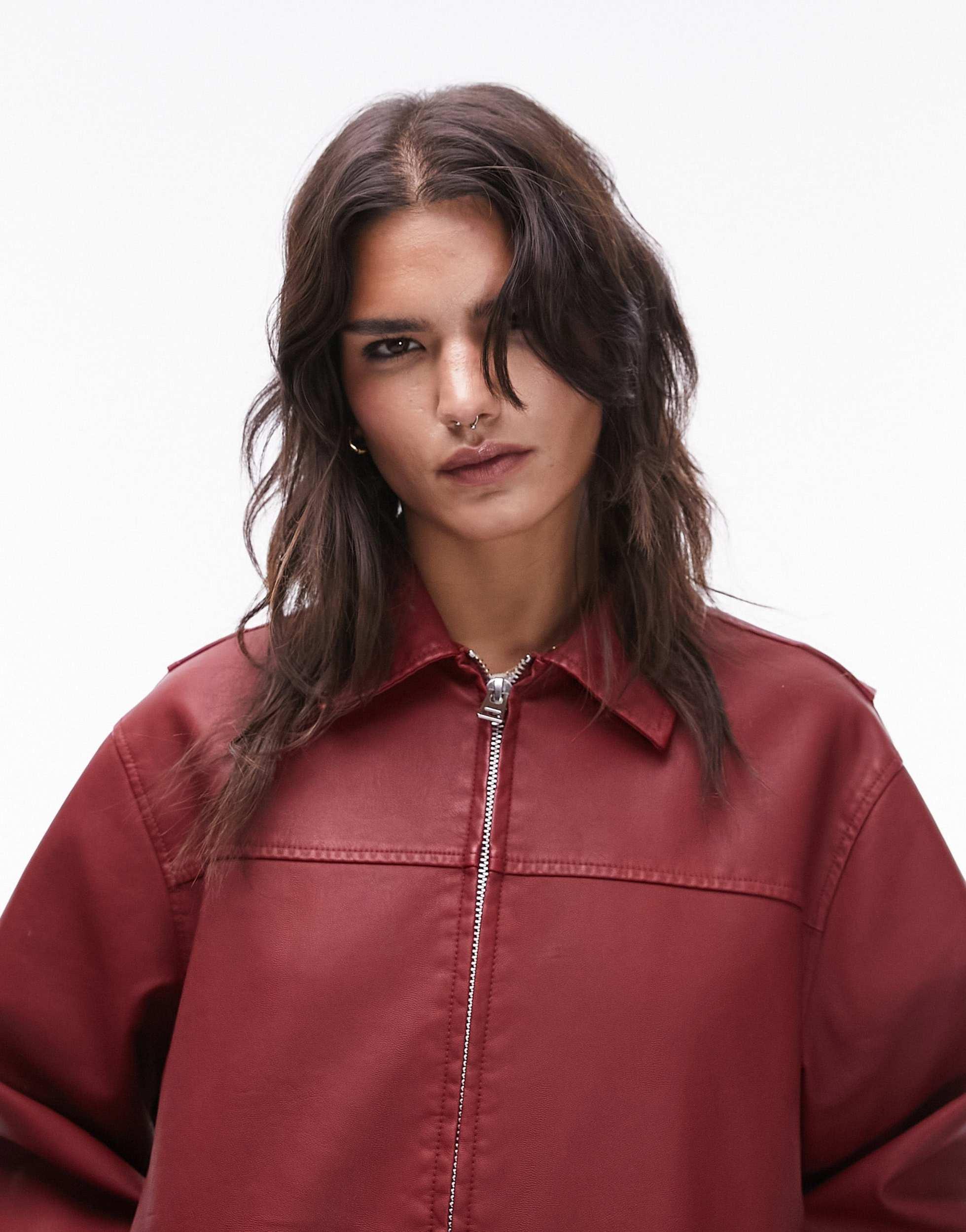 Faux leather jacket with zips sale