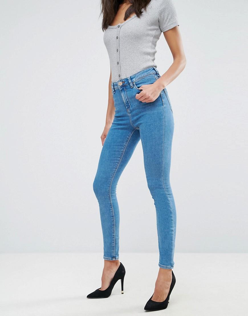 ASOS Denim Ridley High Waisted Skinny Jeans In Light Wash in Blue ...