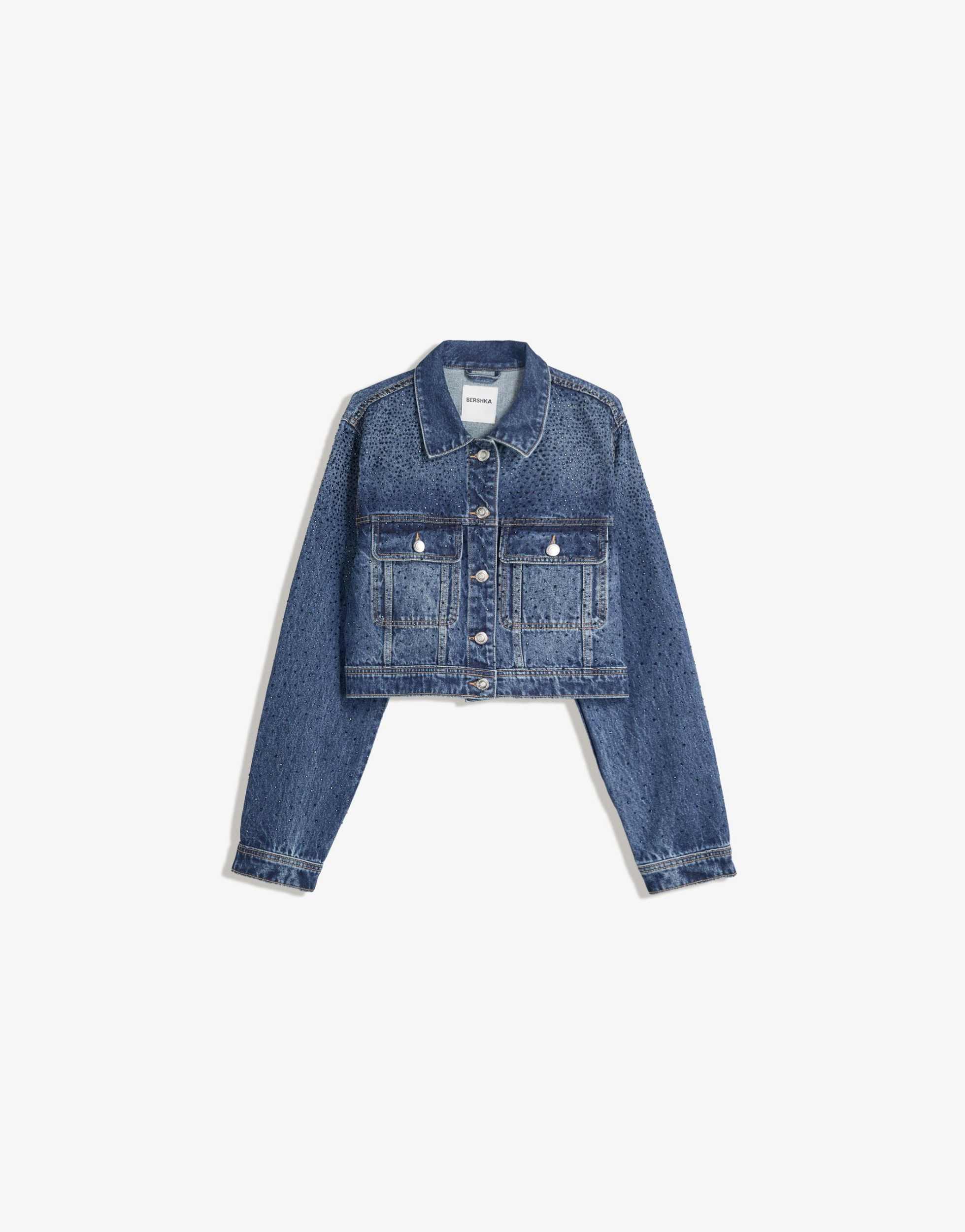 Veste Courte Veste En Jean Longue Bershka Veste En Jean Strass