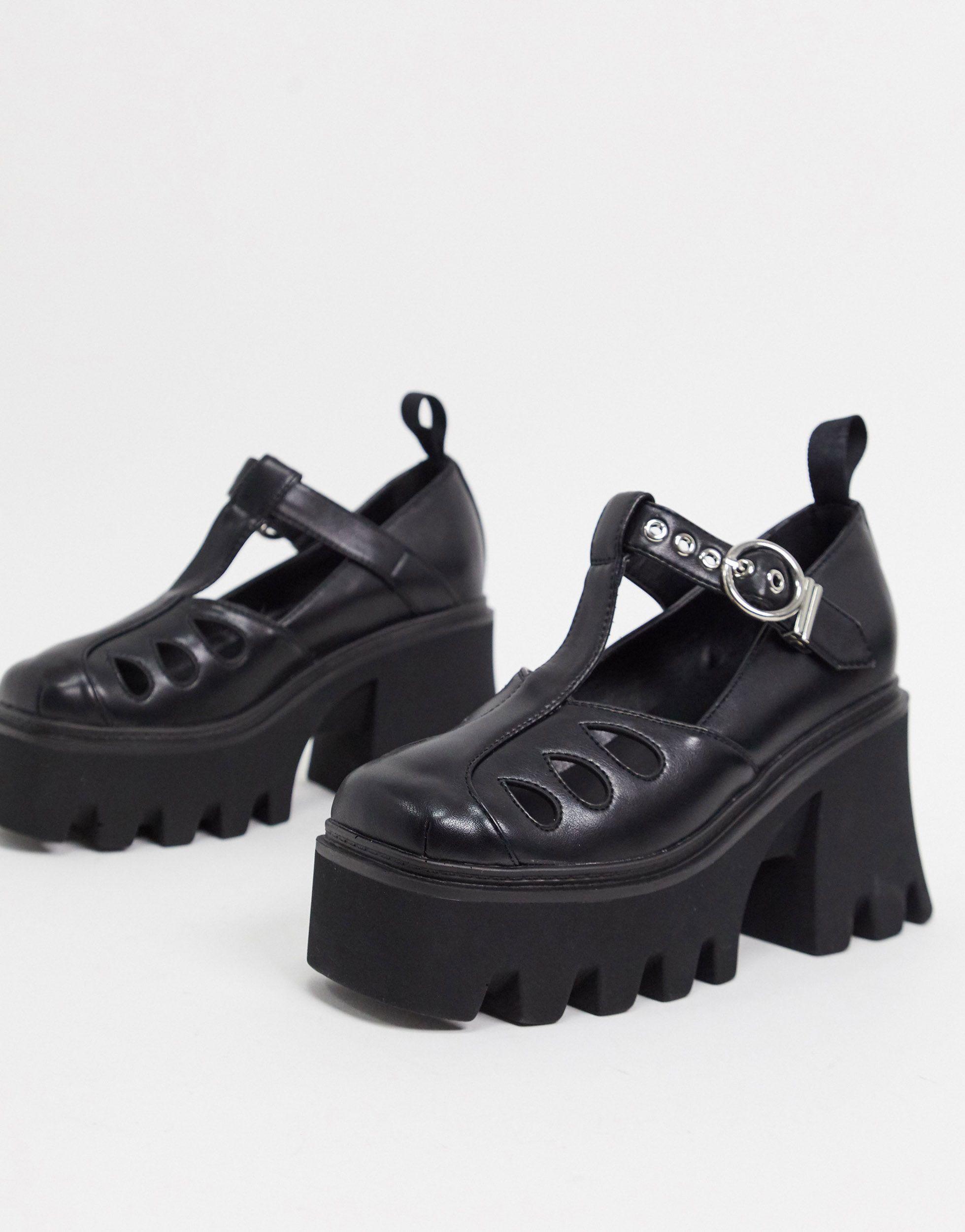 black chunky mary janes