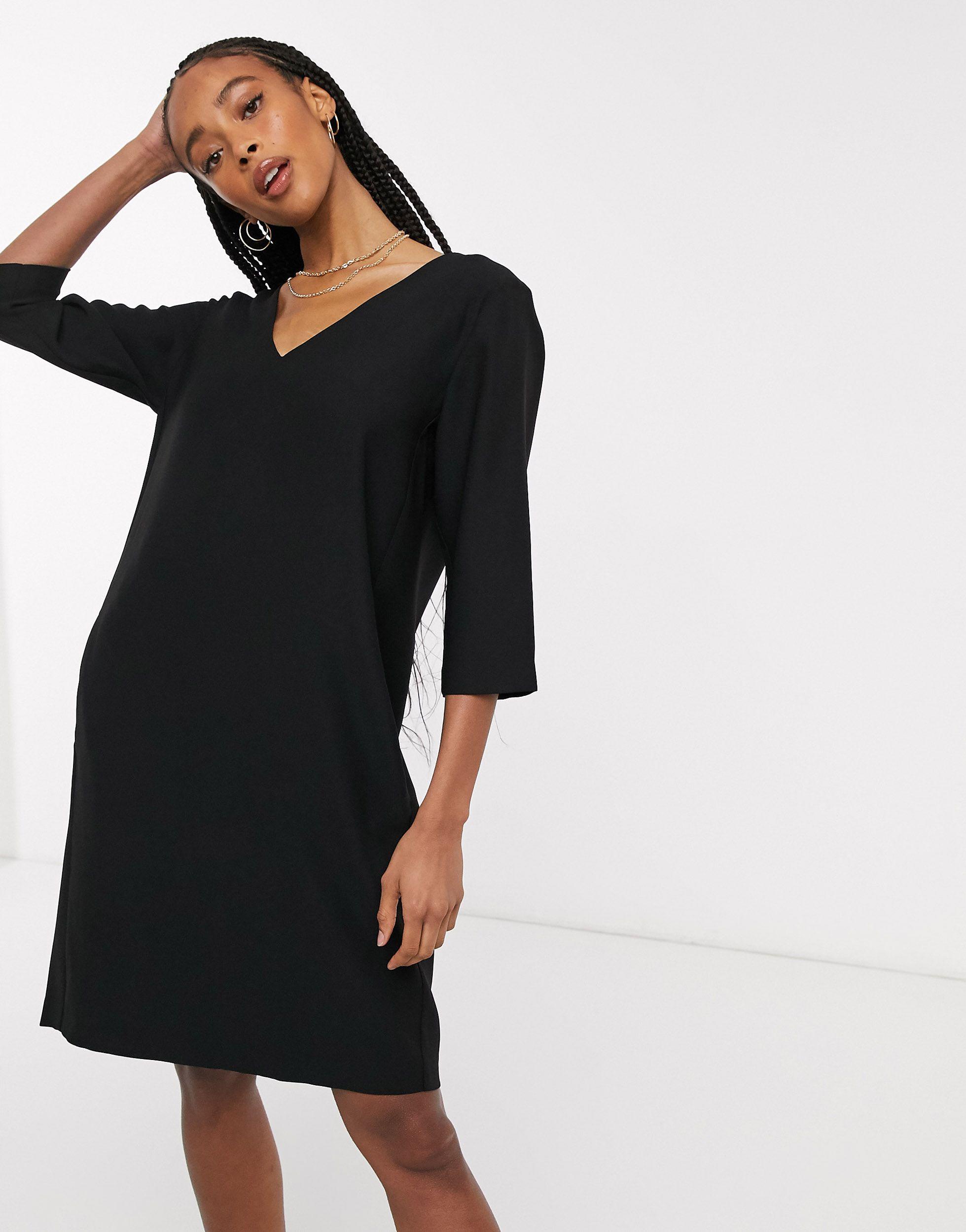 Sleeve Tunic Mini Dress in Black ...