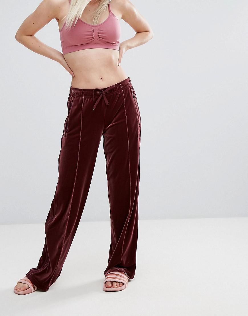 adidas Originals Originals Velvet Vibes Wide Leg Pants in Red - Lyst