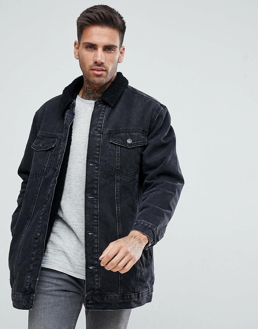 bershka borg jacket
