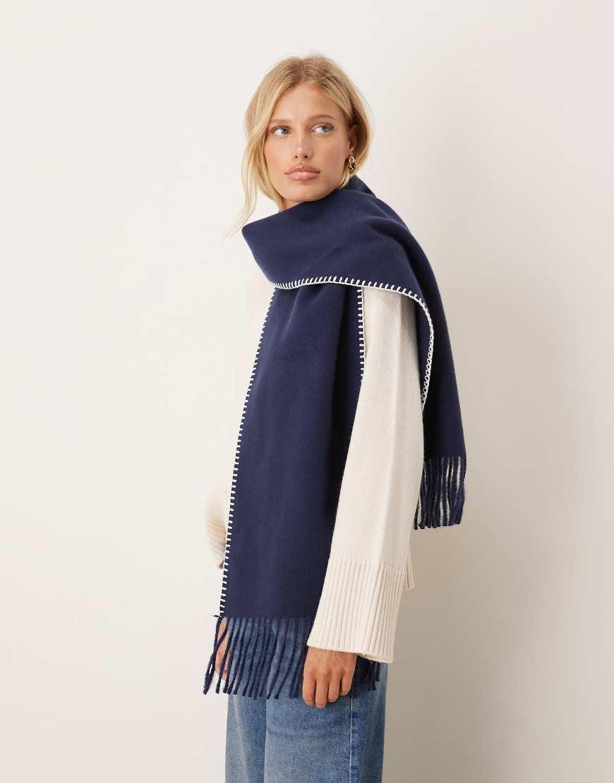 Grey Asos Blanket Scarf ASOS DESIGN Fluffy Blanket Scarf In Grey