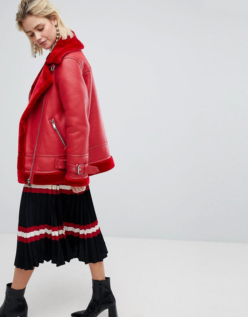 red aviator jacket