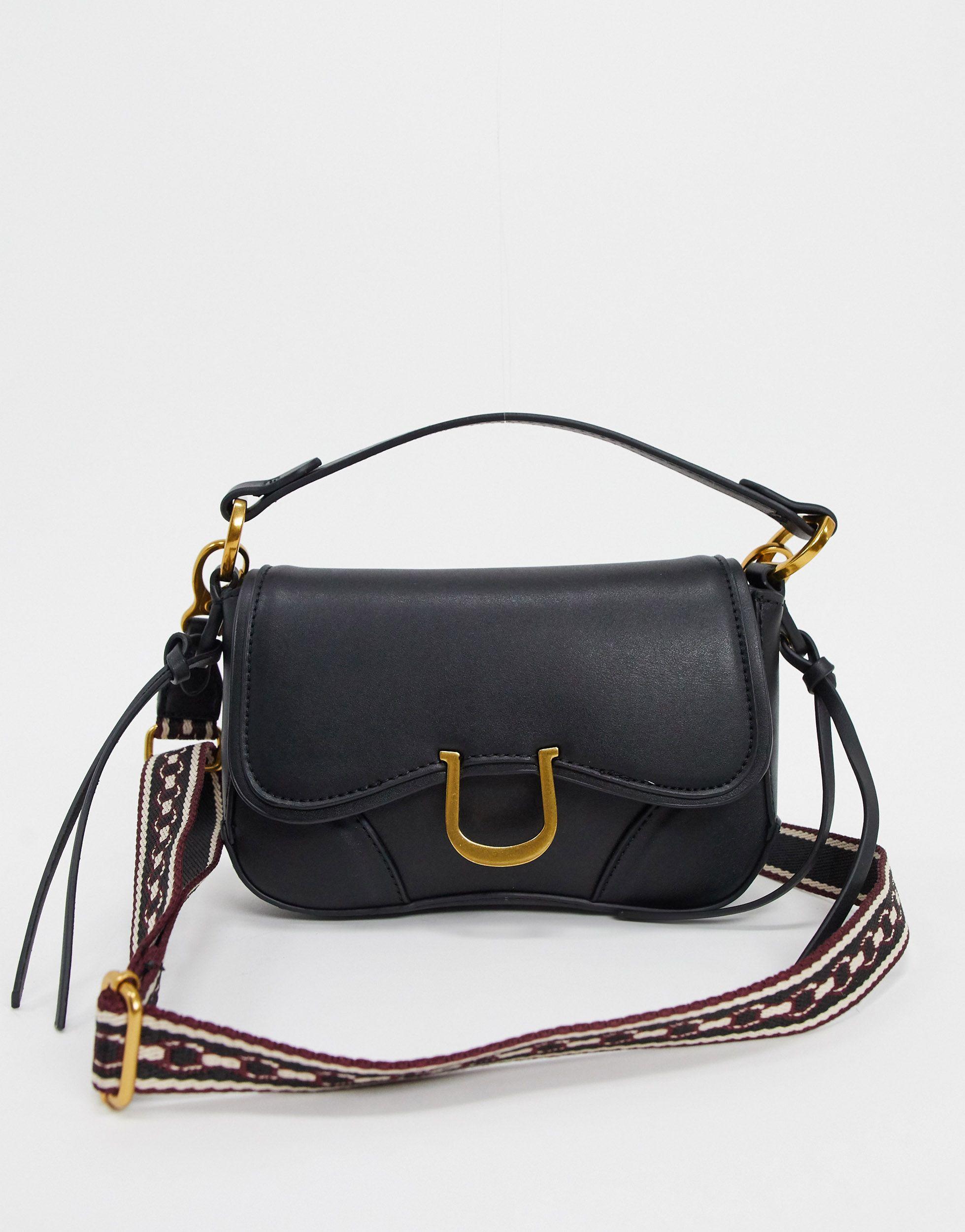 Mango Synthetic Cross Body Bag With Woven Strap in Black | Lyst