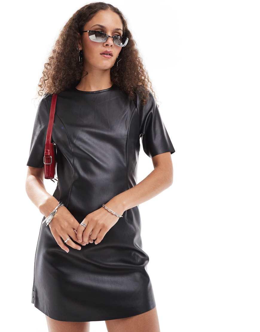 Noisy May Faux Leather Mini Dress in Grey Lyst UK