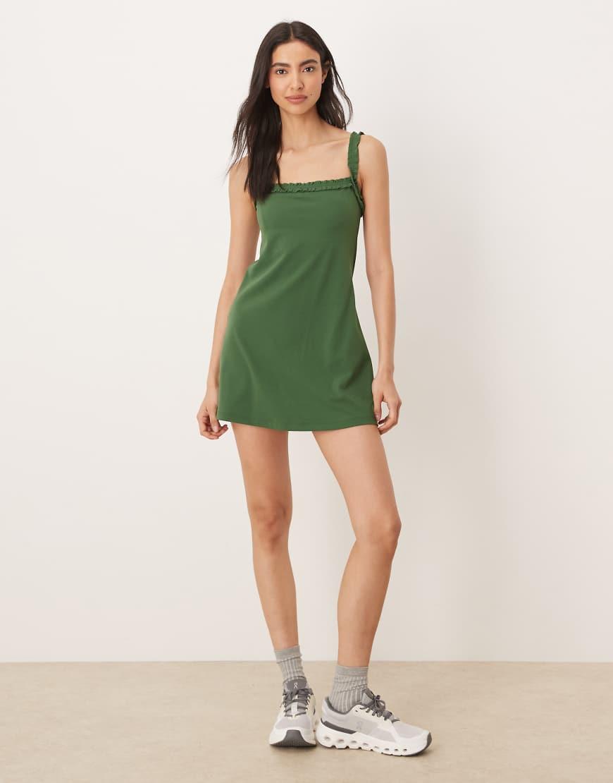 Abercrombie & Fitch Ypb Workout Dress With Built in Green | Lyst UK